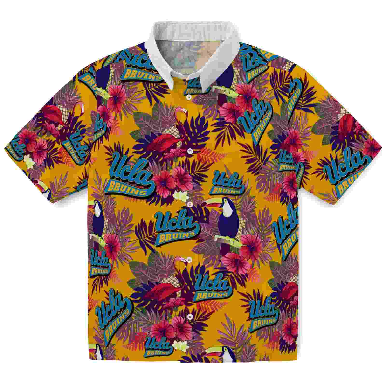 UCLA Bruins Floral Toucan Blue Red Hawaiian Shirt