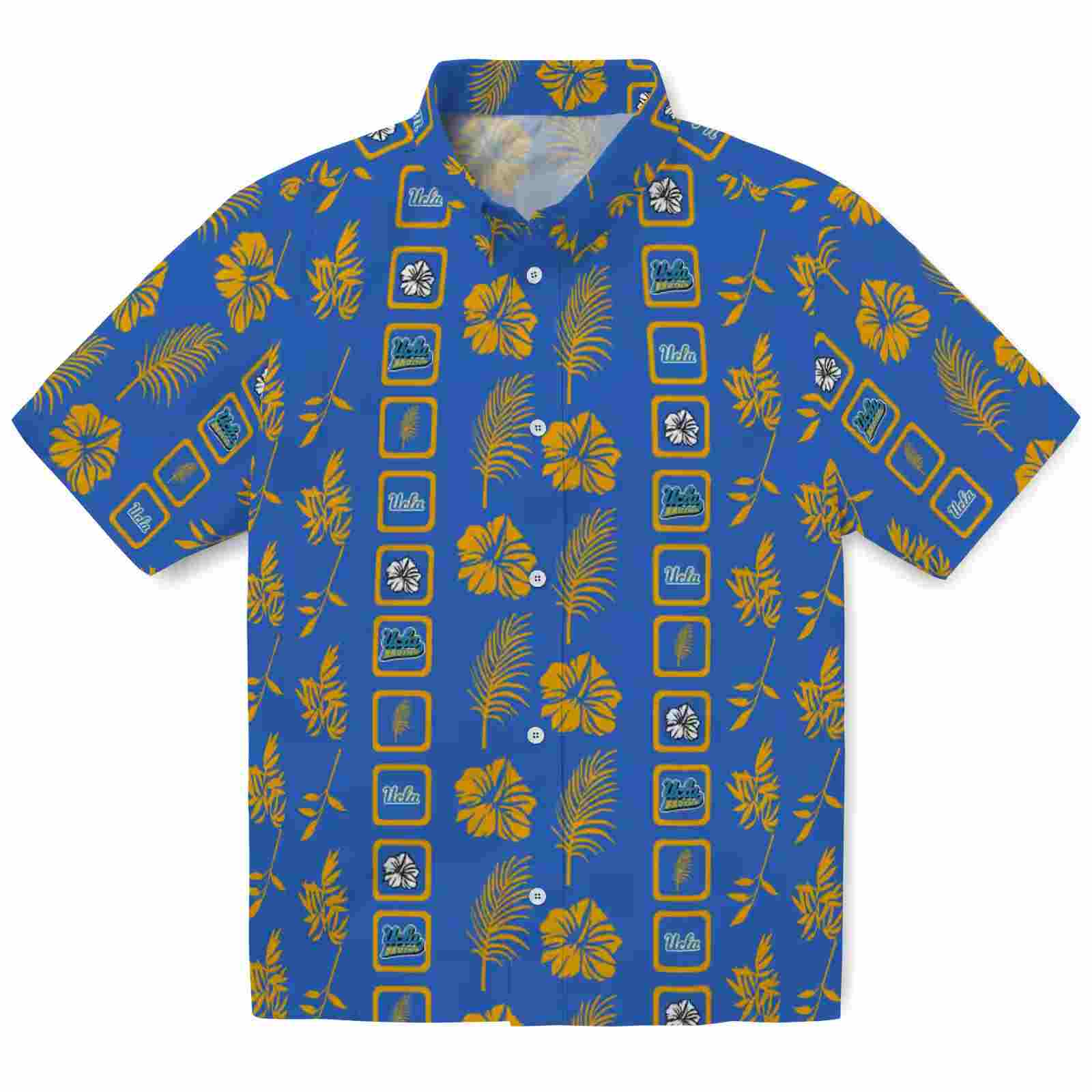 UCLA Bruins Framed Floral Blue Hawaiian Shirt