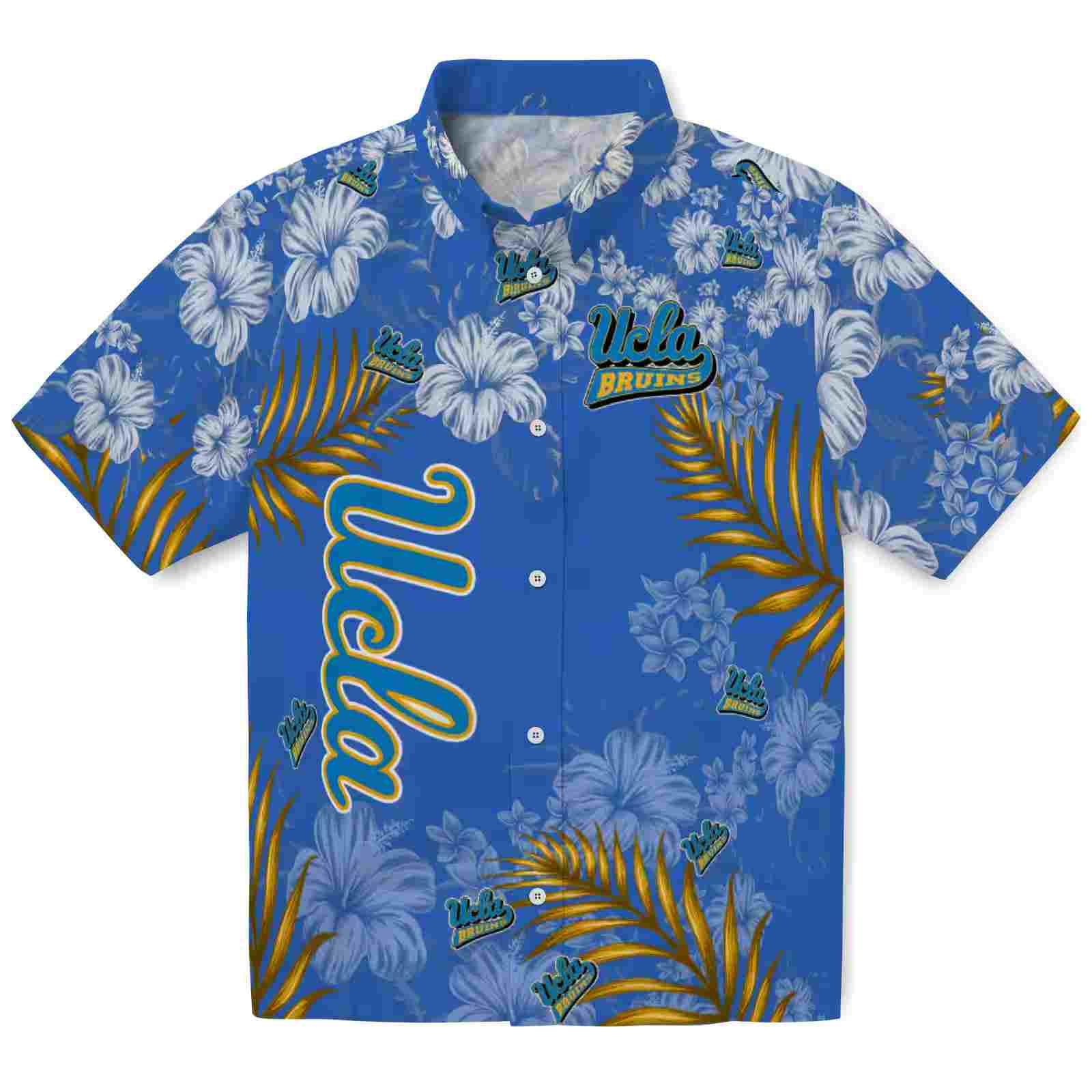 UCLA Bruins Hibiscus Print Blue Hawaiian Shirt