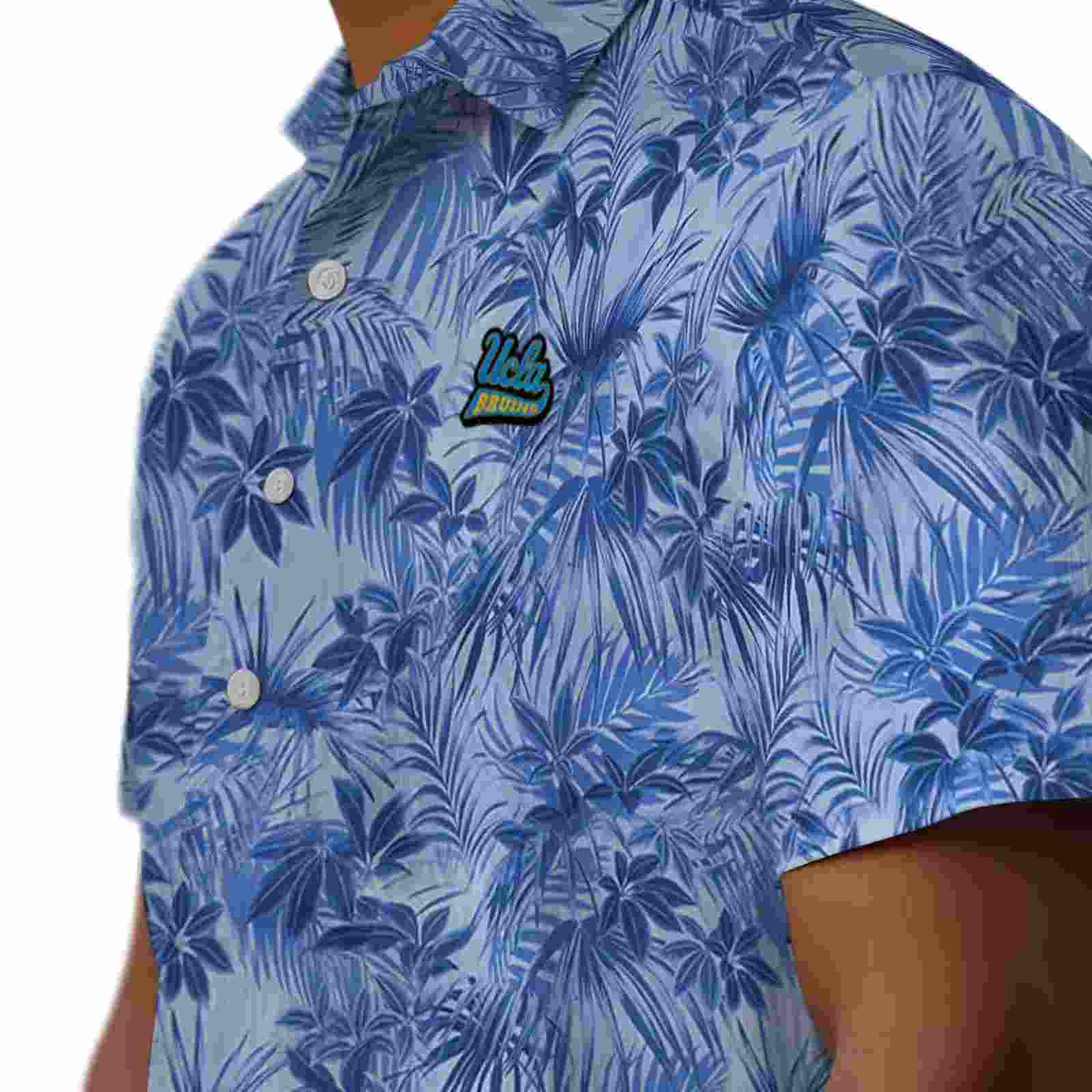 ucla bruins leafy pattern blue hawaiian shirt trendy