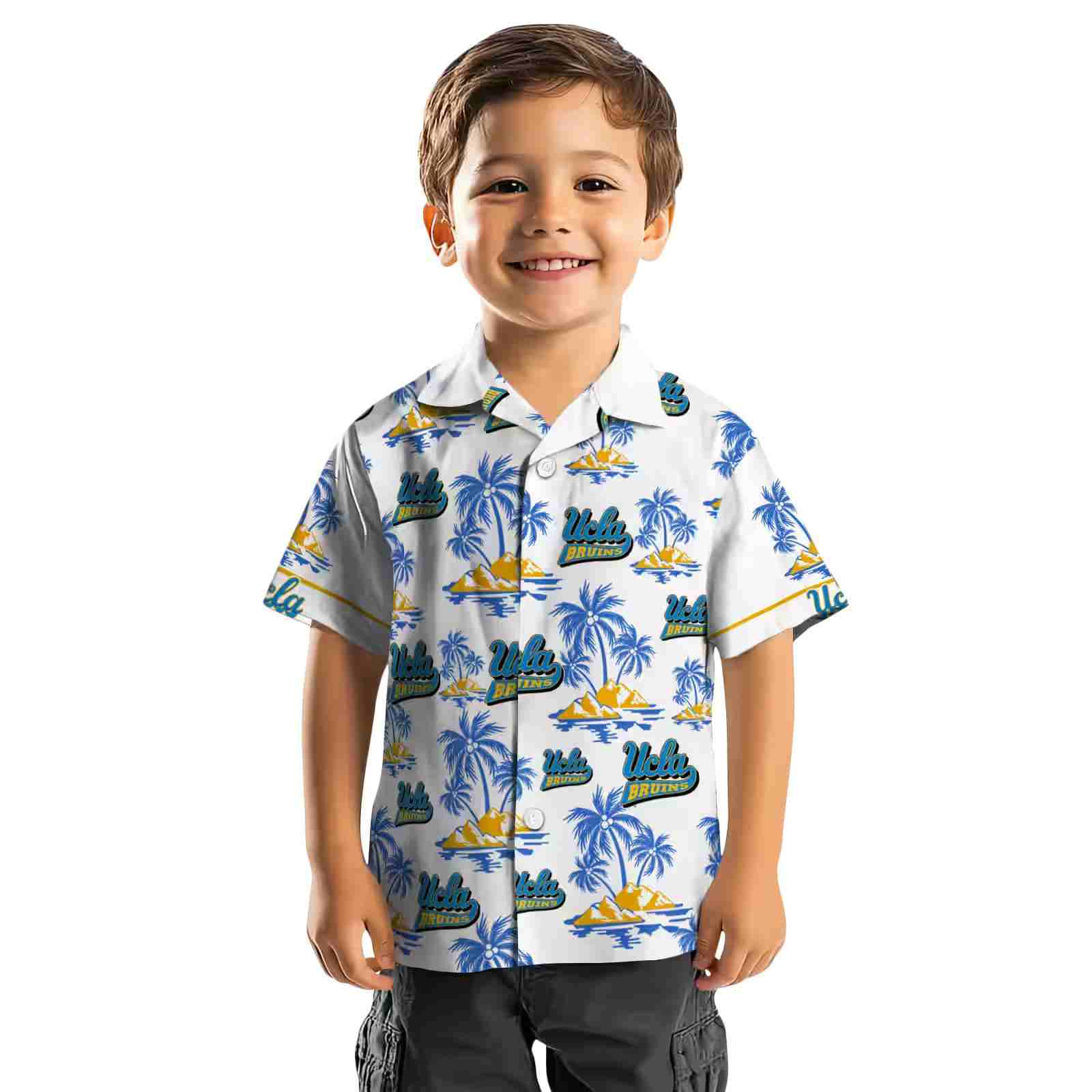 ucla bruins palm island print blue white hawaiian shirt top rated