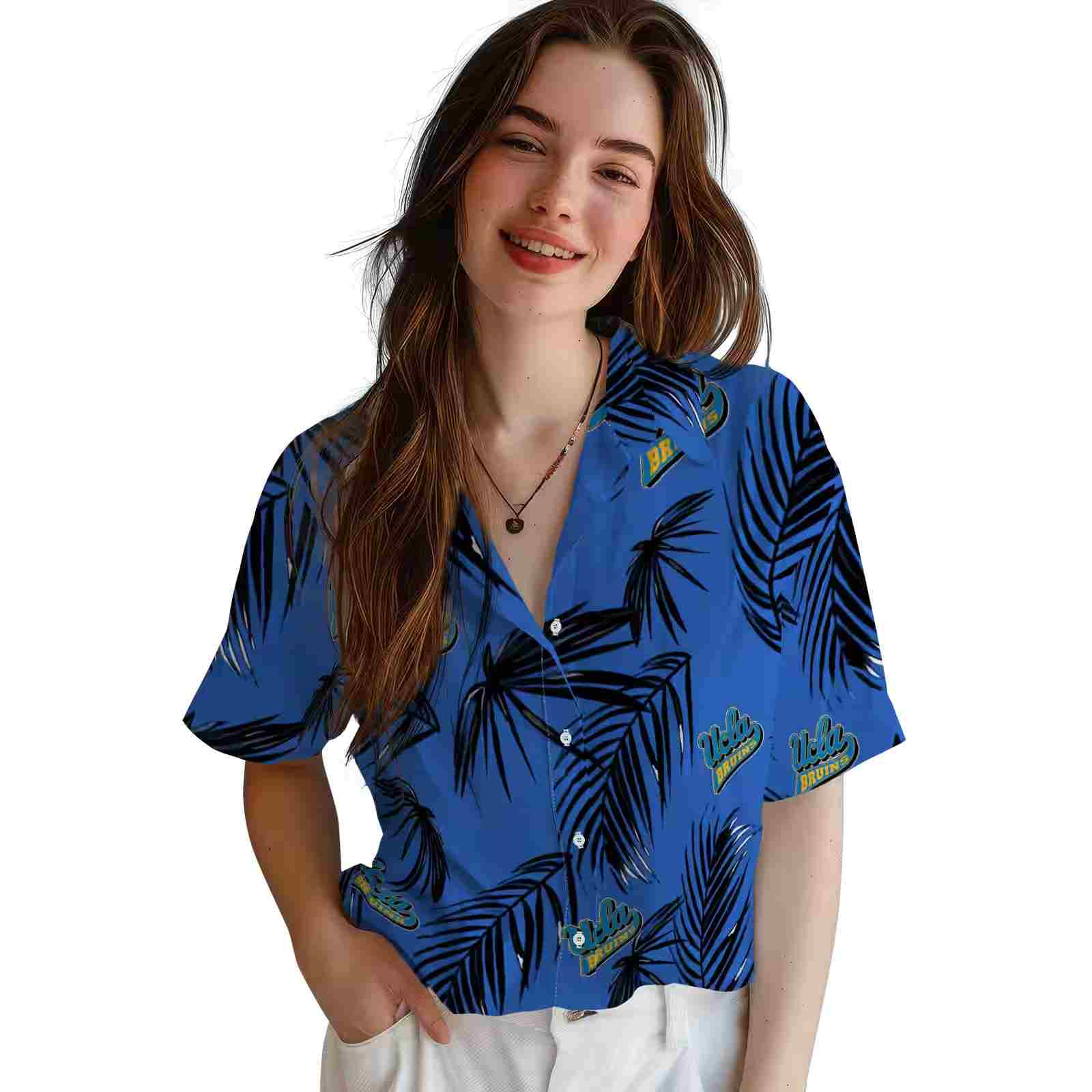 ucla bruins palm leaf blue hawaiian shirt latest model