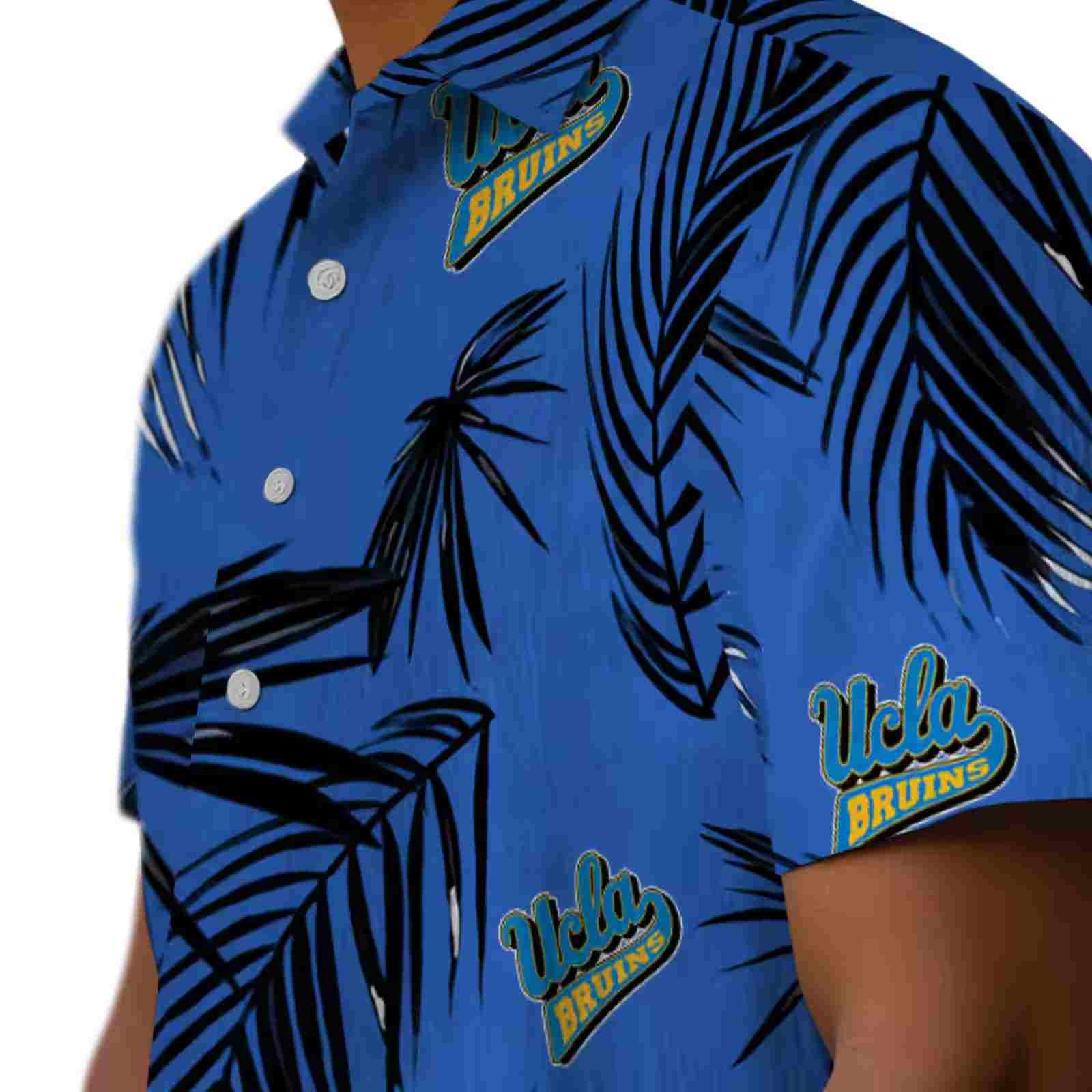 ucla bruins palm leaf blue hawaiian shirt trendy