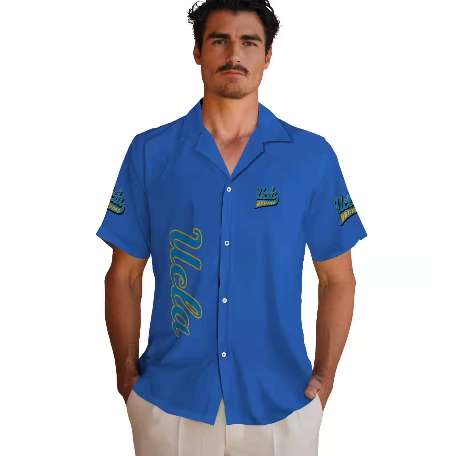 ucla bruins stuart minion blue hawaiian shirt fashion forward