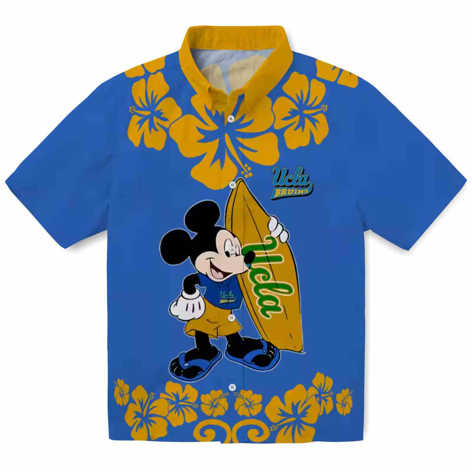 UCLA Bruins Surfing Mickey Blue Hawaiian Shirt