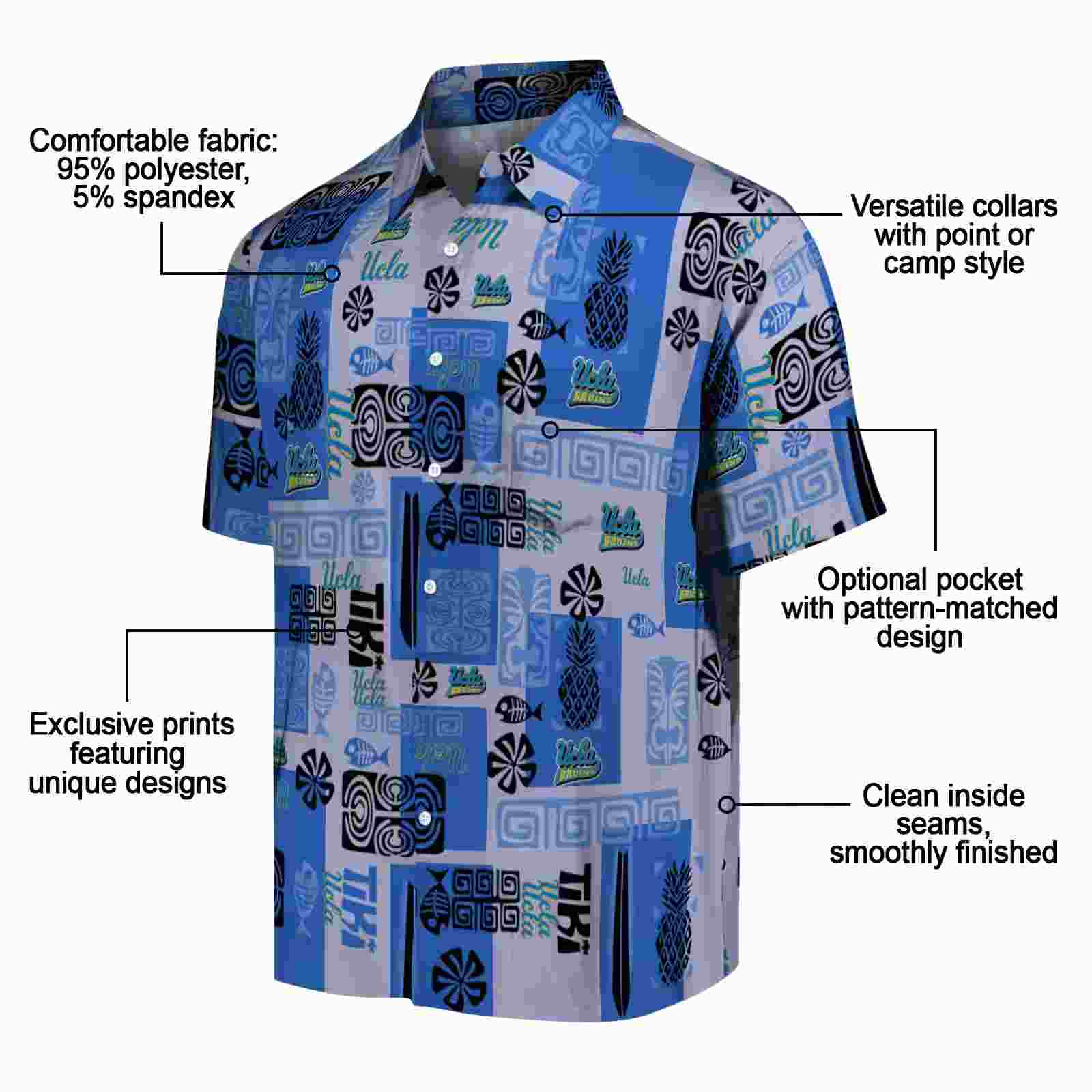 ucla bruins tribal symbols blue hawaiian shirt new arrival