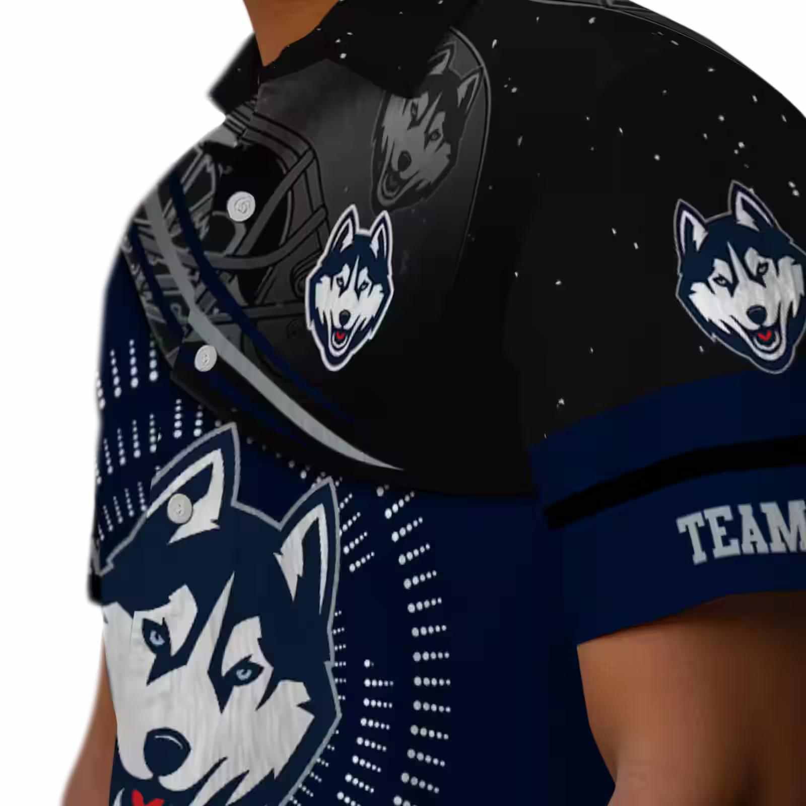 uconn huskies football wave blue black hawaiian shirt trendy