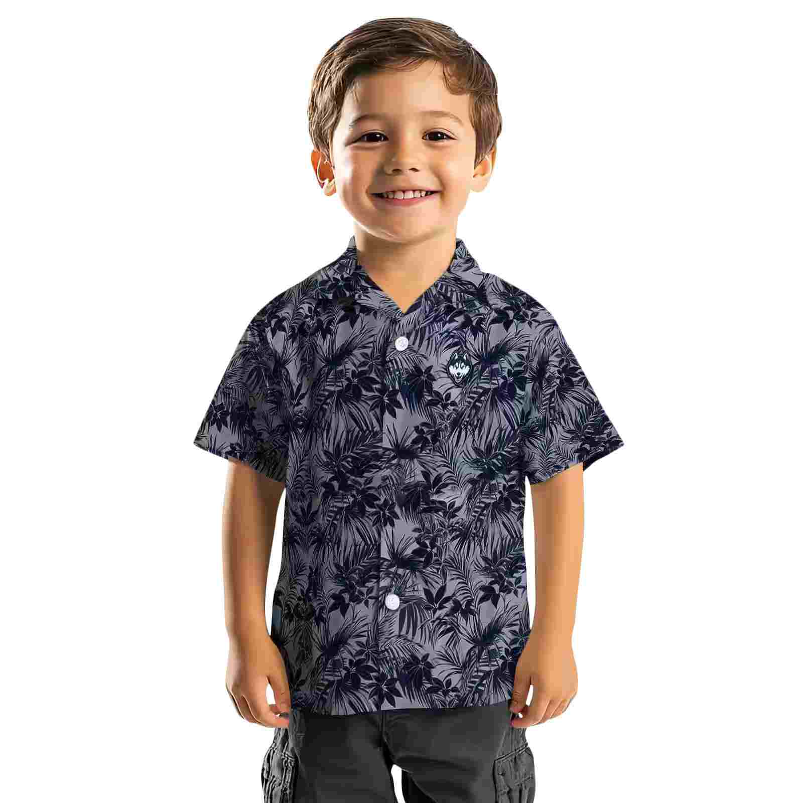 uconn huskies leafy pattern blue hawaiian shirt top rated