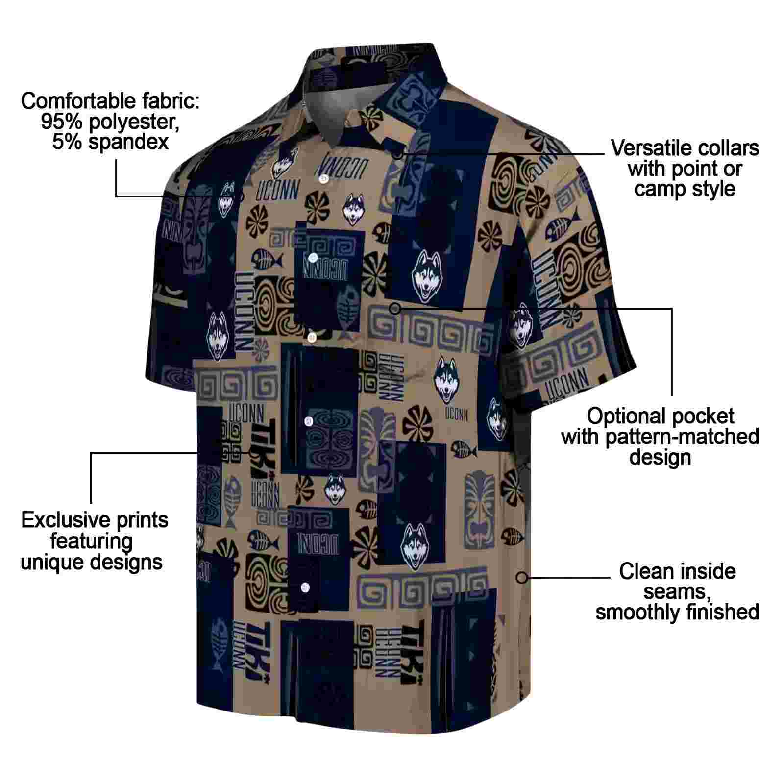 uconn huskies tribal symbols blue hawaiian shirt new arrival