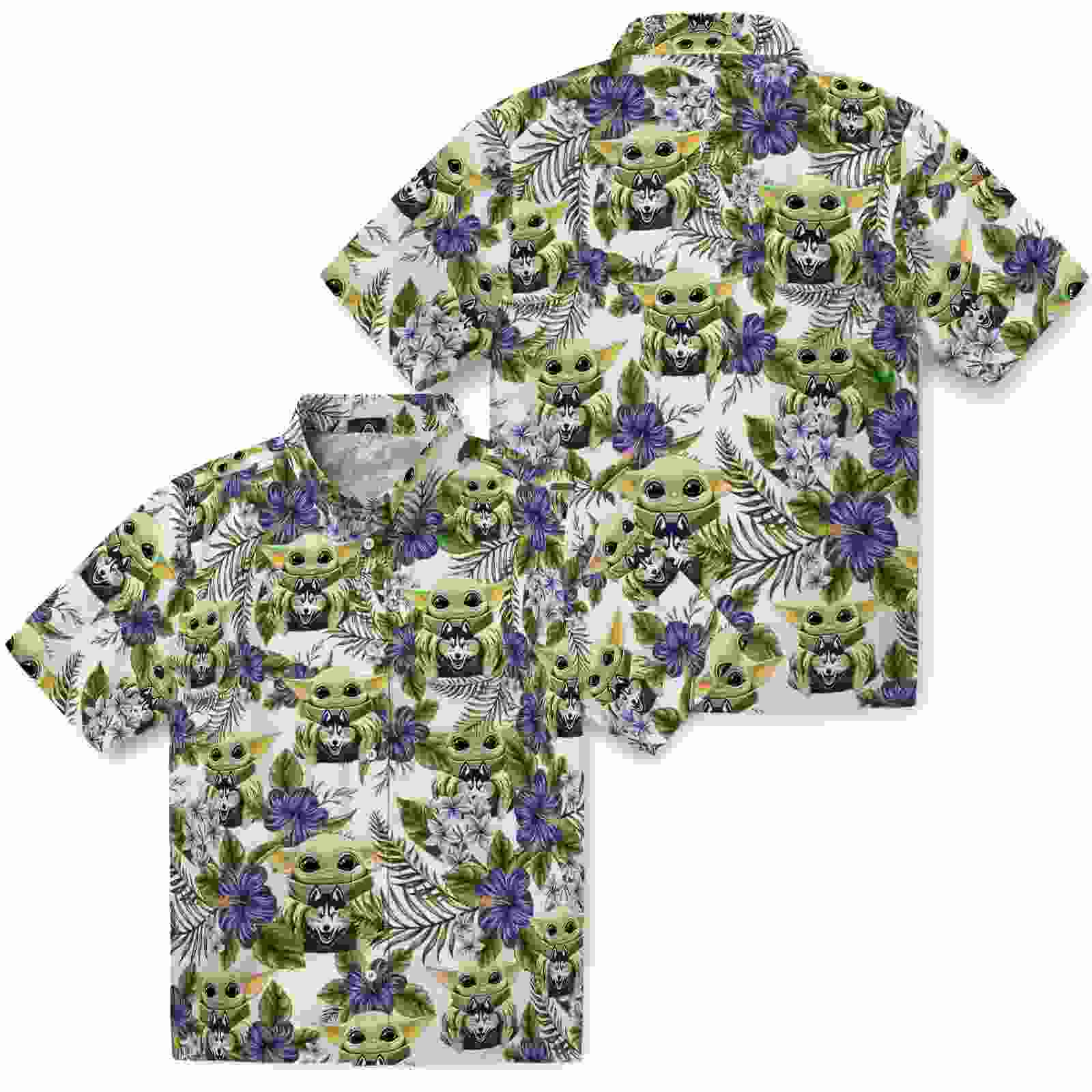 uconn huskies tropical yoda green hawaiian shirt high quality