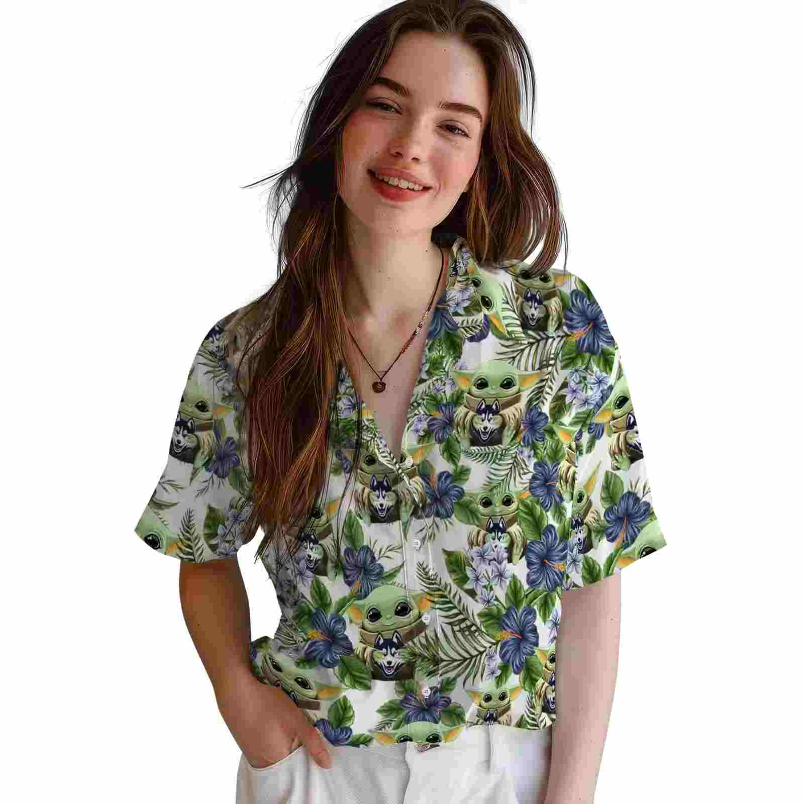 uconn huskies tropical yoda green hawaiian shirt latest model