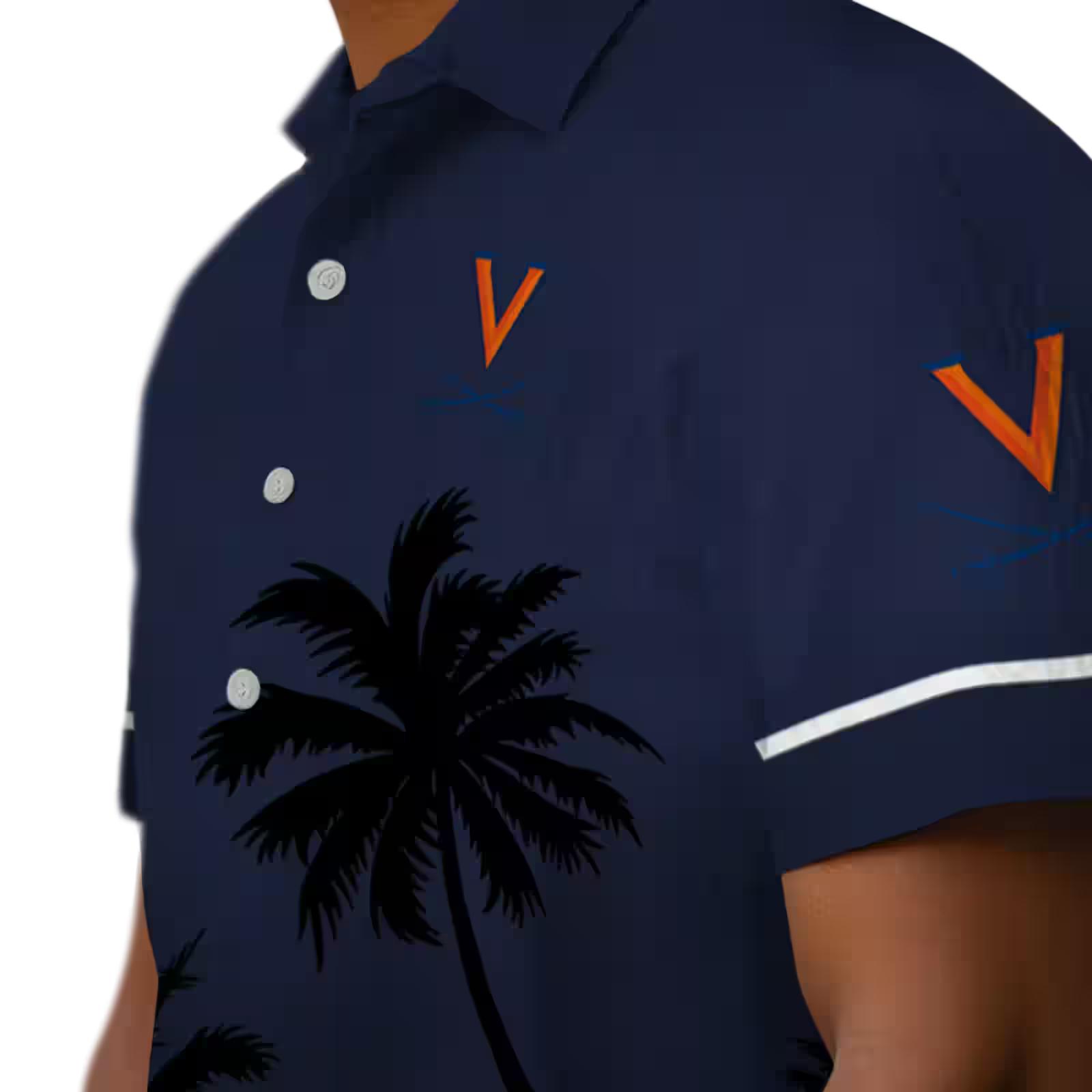 virginia cavaliers beach sunset blue black hawaiian shirt trendy