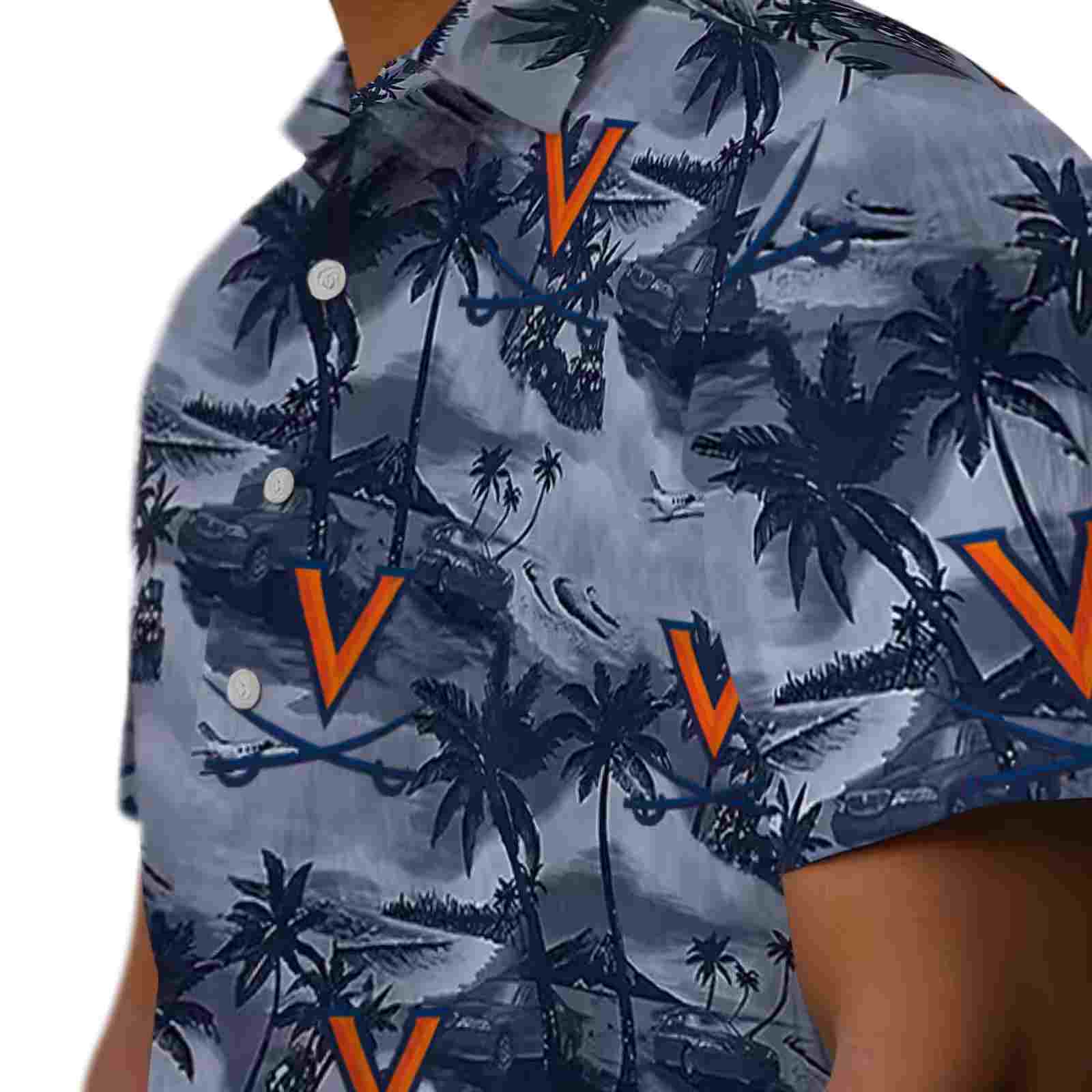 virginia cavaliers coastal palms blue hawaiian shirt trendy