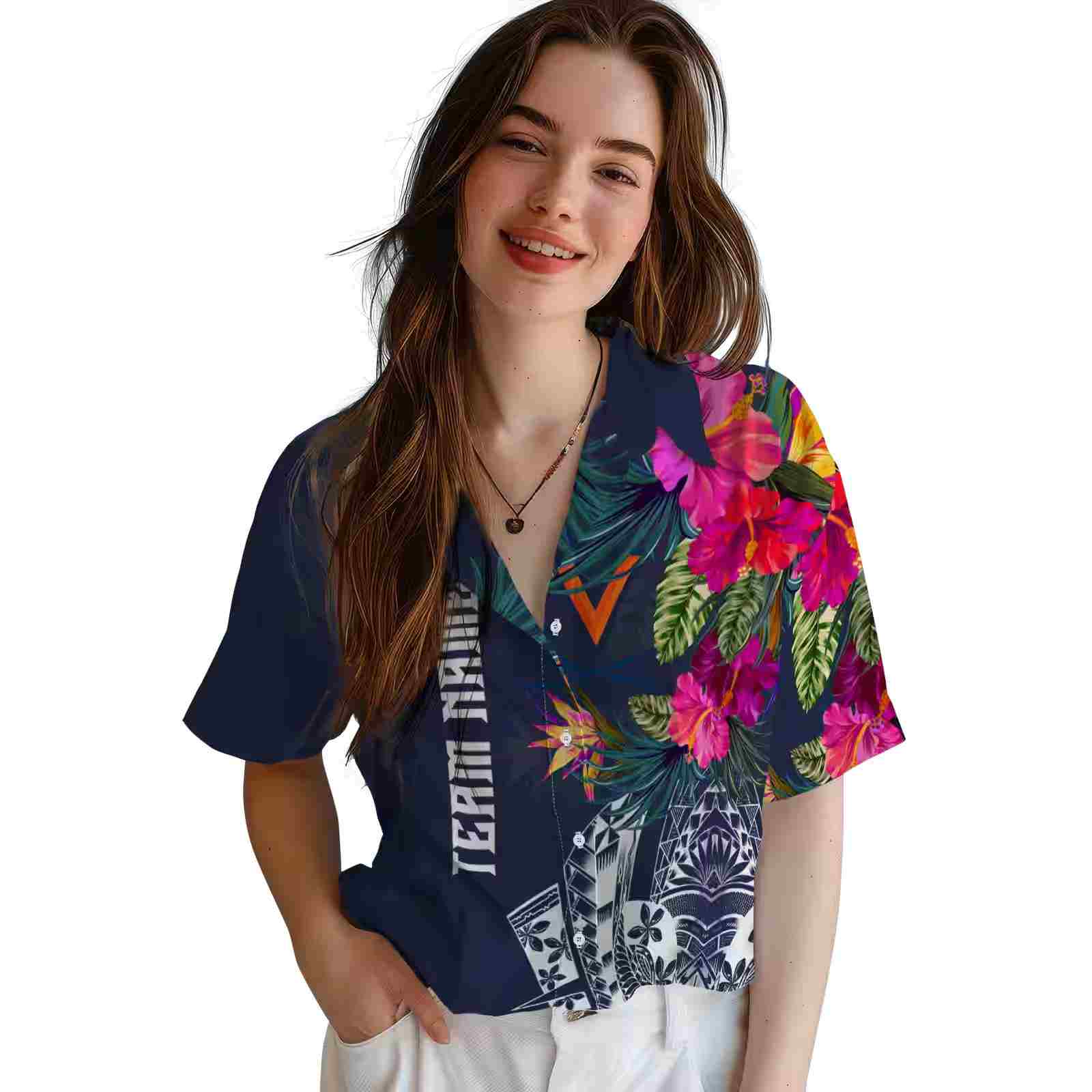 virginia cavaliers floral polynesian blue hawaiian shirt latest model