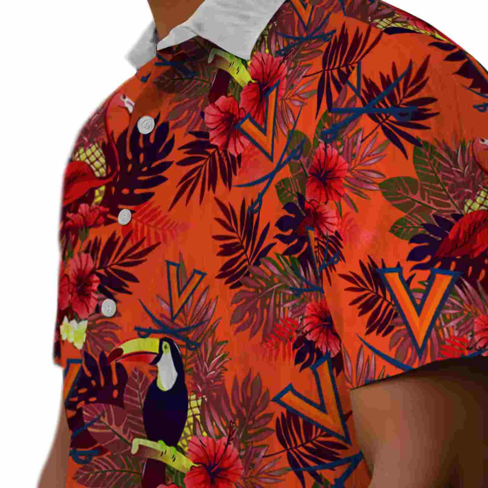 virginia cavaliers floral toucan blue red hawaiian shirt trendy