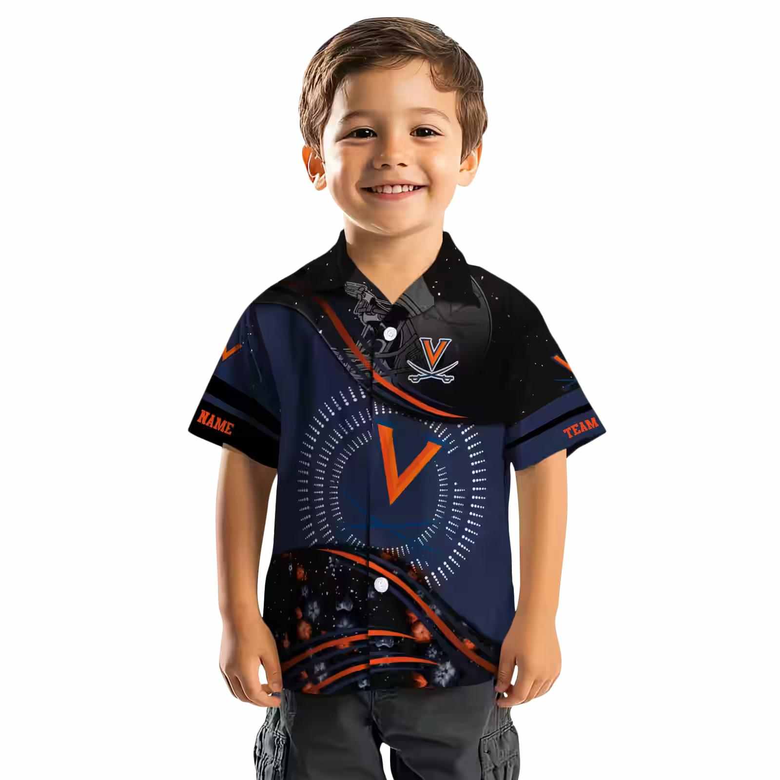 virginia cavaliers football wave blue black hawaiian shirt top rated