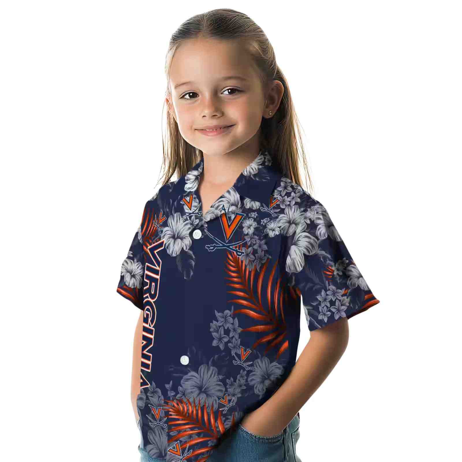 virginia cavaliers hibiscus print blue hawaiian shirt premium grade