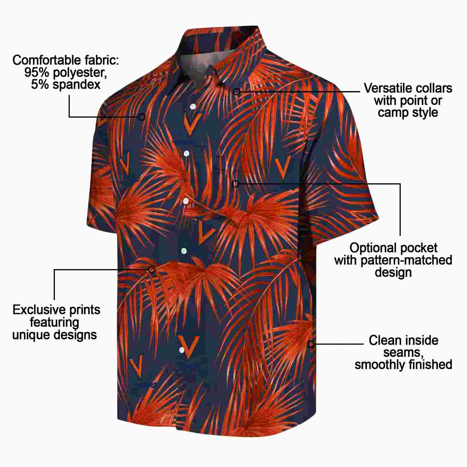 virginia cavaliers leafy palms blue hawaiian shirt new arrival