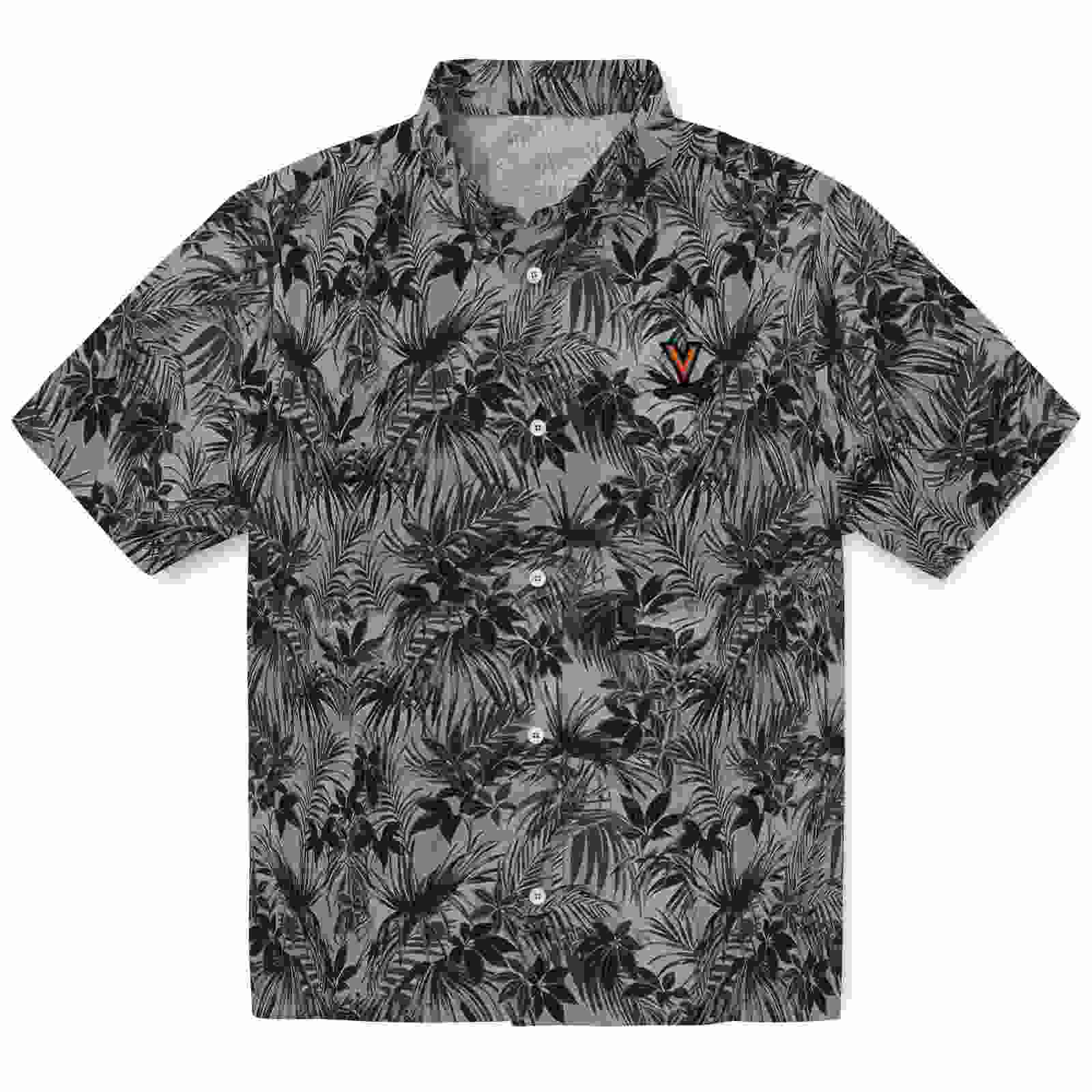 Virginia Cavaliers Leafy Pattern Blue Hawaiian Shirt