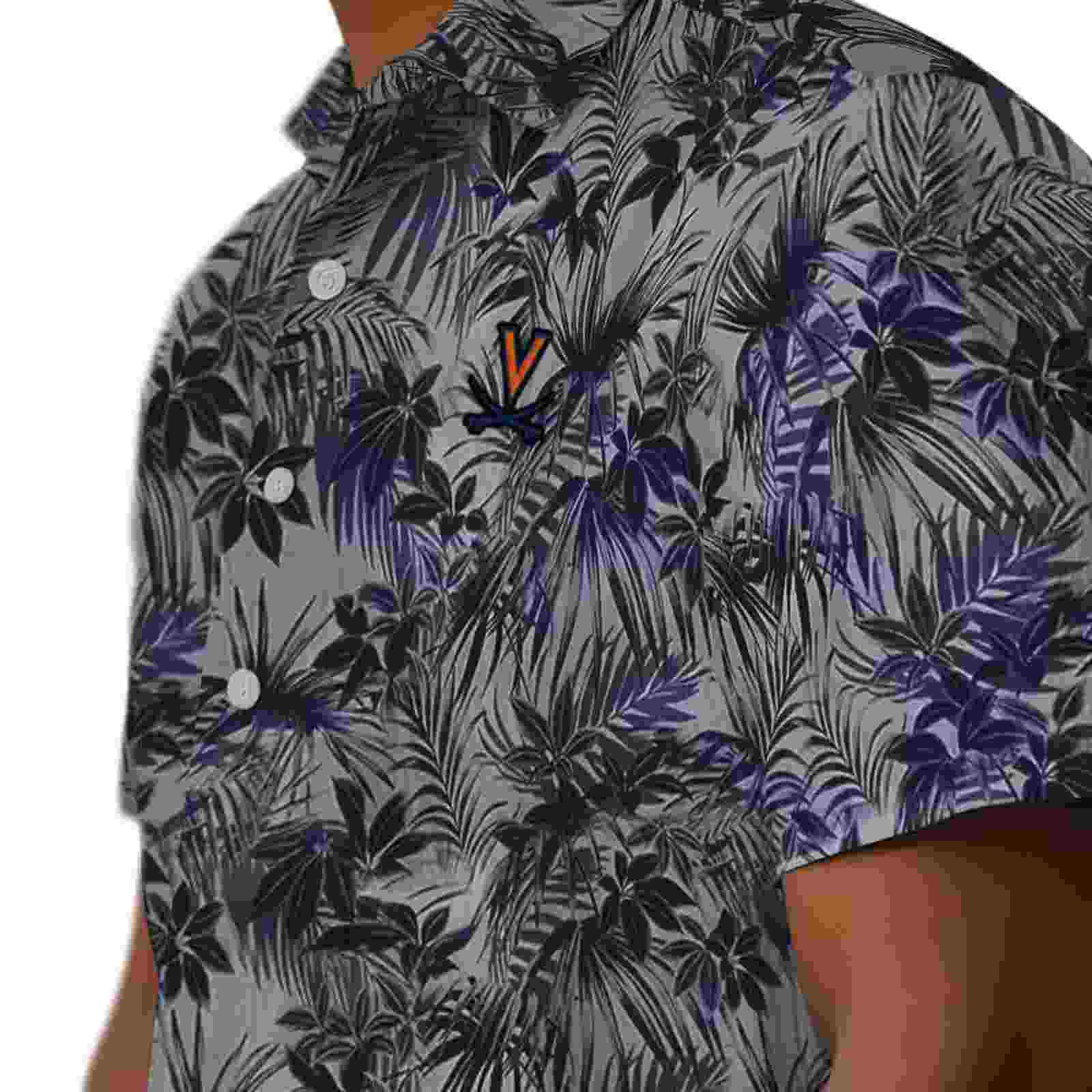 virginia cavaliers leafy pattern blue hawaiian shirt trendy