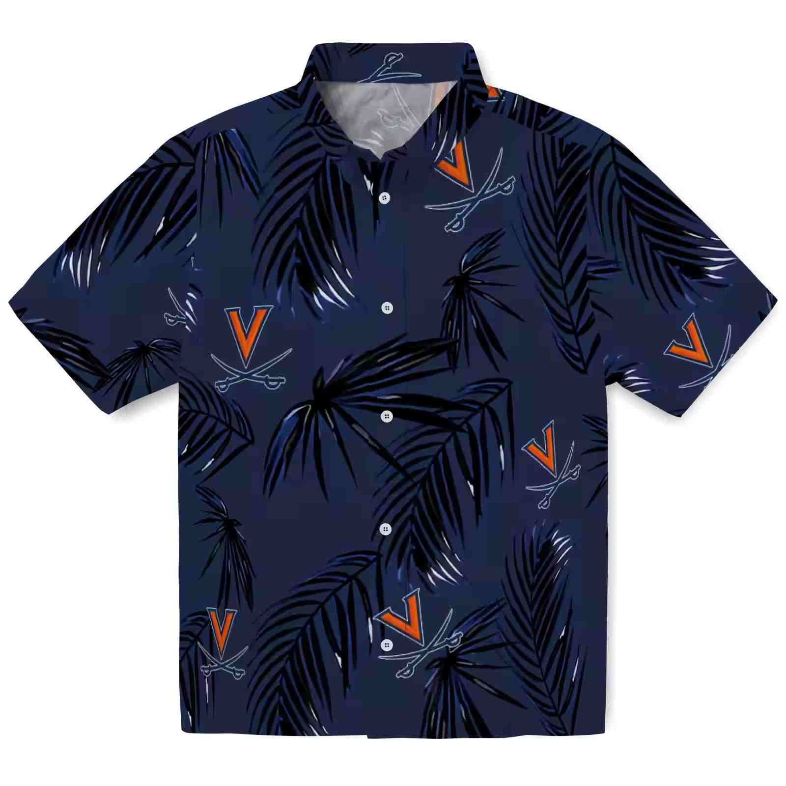 Virginia Cavaliers Palm Leaf Blue Hawaiian Shirt