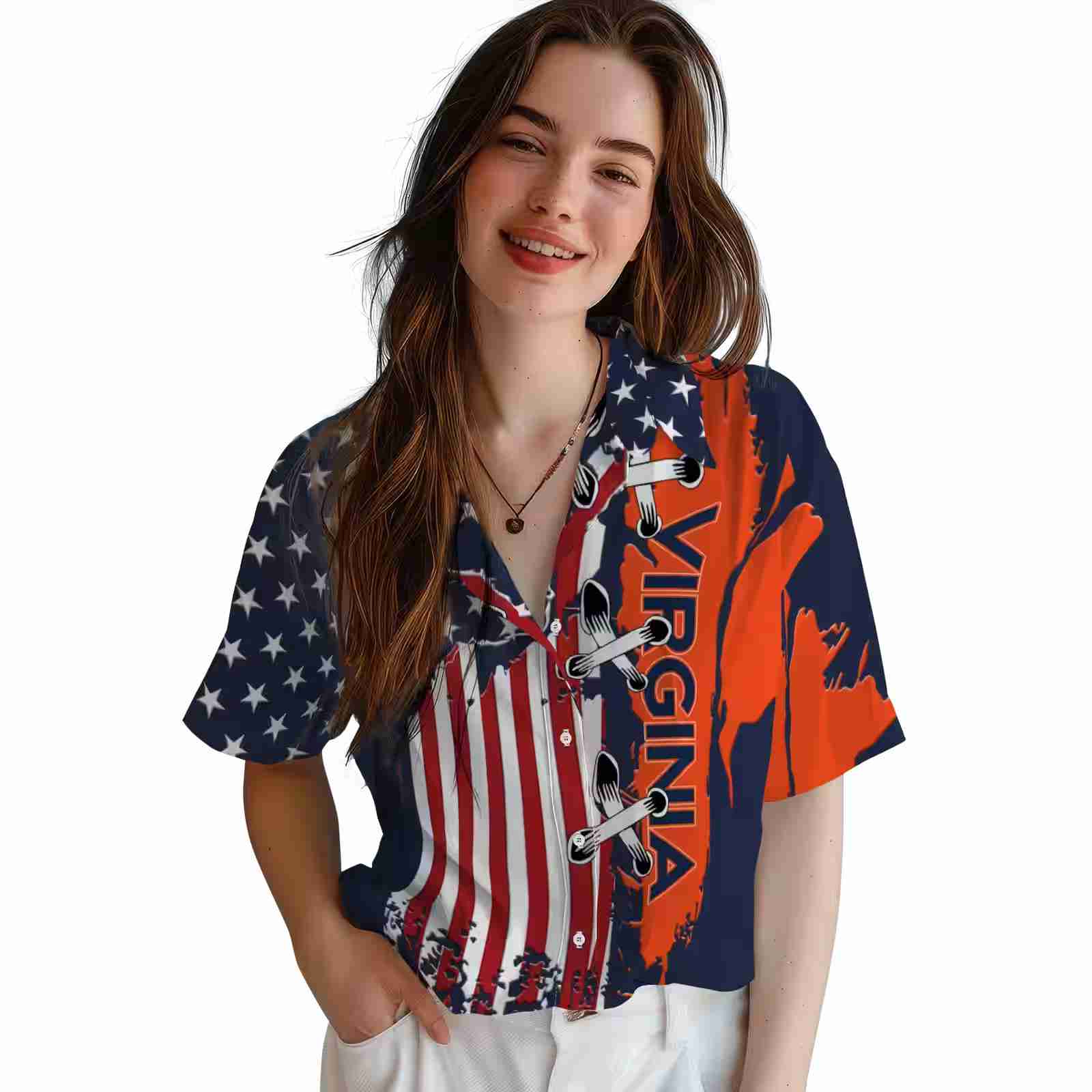 virginia cavaliers stitched flag blue hawaiian shirt latest model