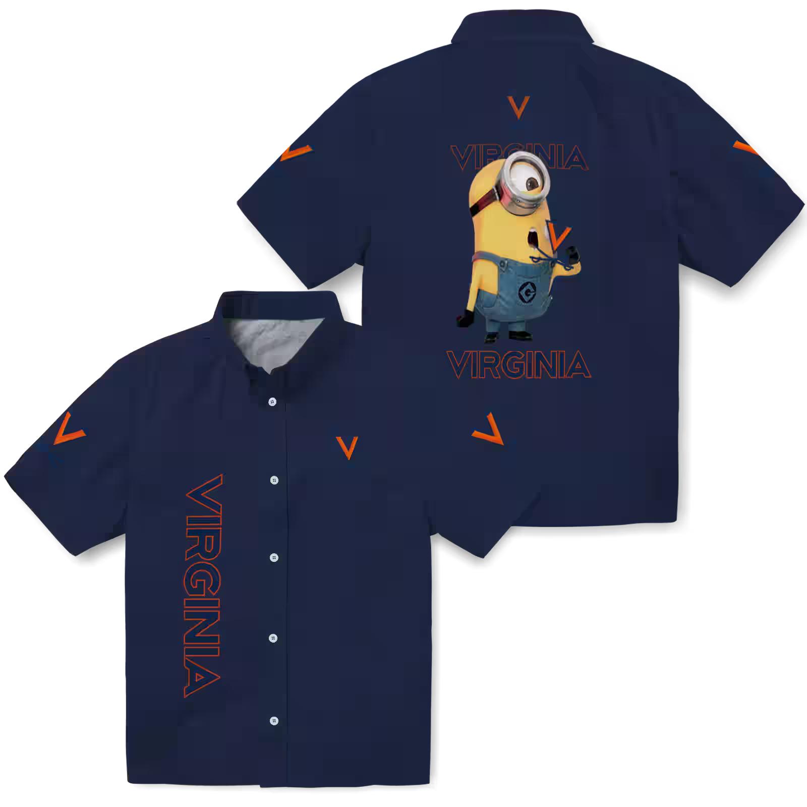 virginia cavaliers stuart minion blue hawaiian shirt high quality