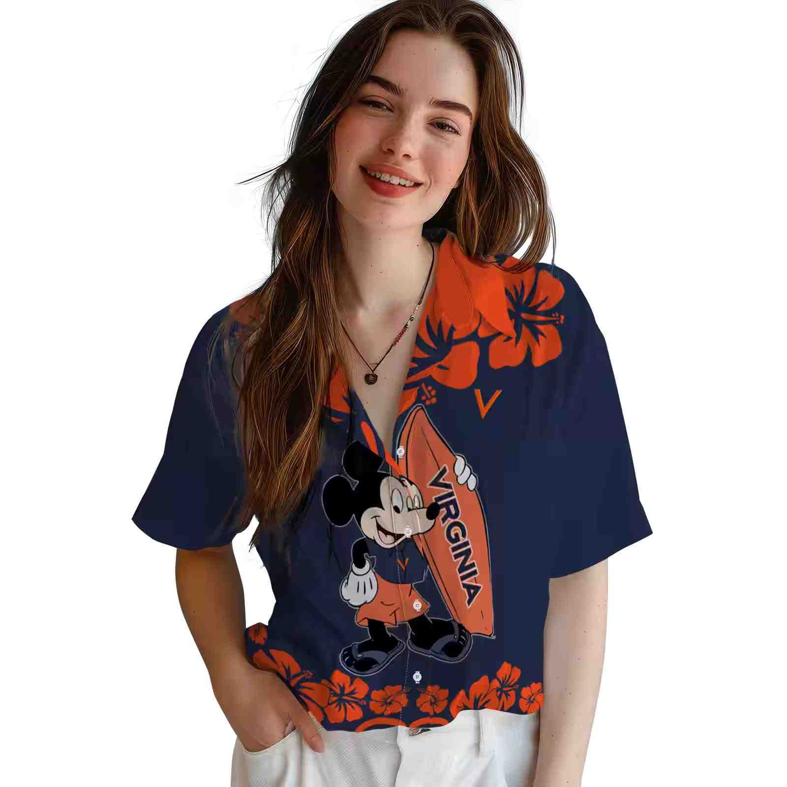 virginia cavaliers surfing mickey blue hawaiian shirt latest model