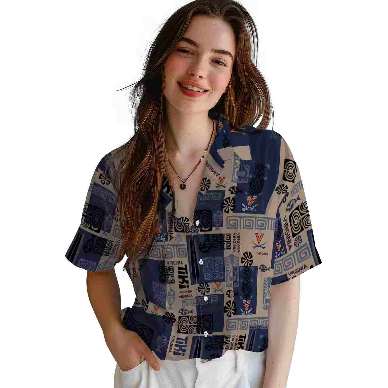 virginia cavaliers tribal symbols blue hawaiian shirt latest model