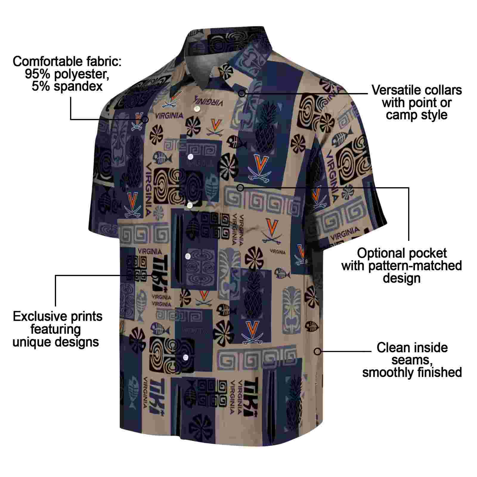 virginia cavaliers tribal symbols blue hawaiian shirt new arrival