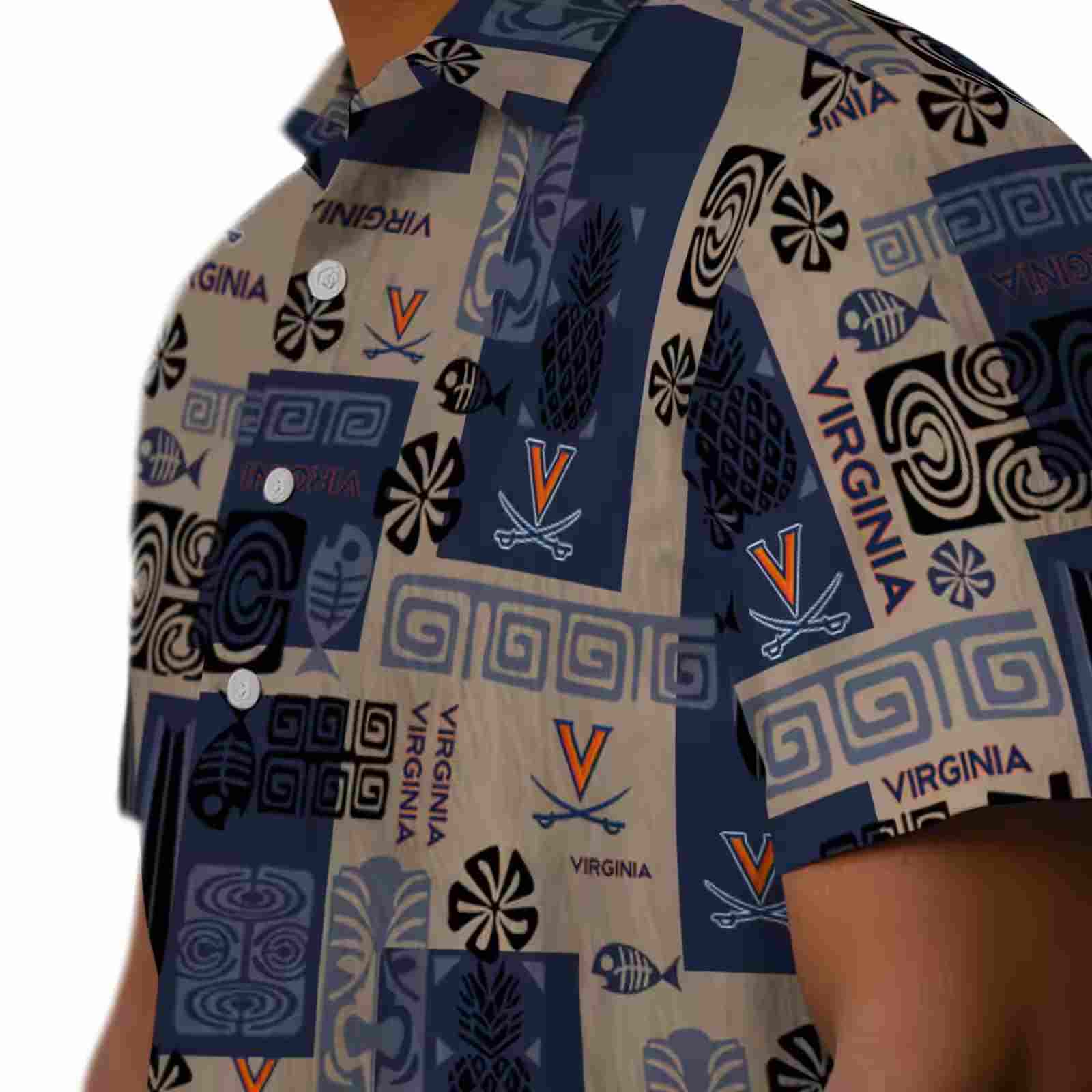 virginia cavaliers tribal symbols blue hawaiian shirt trendy