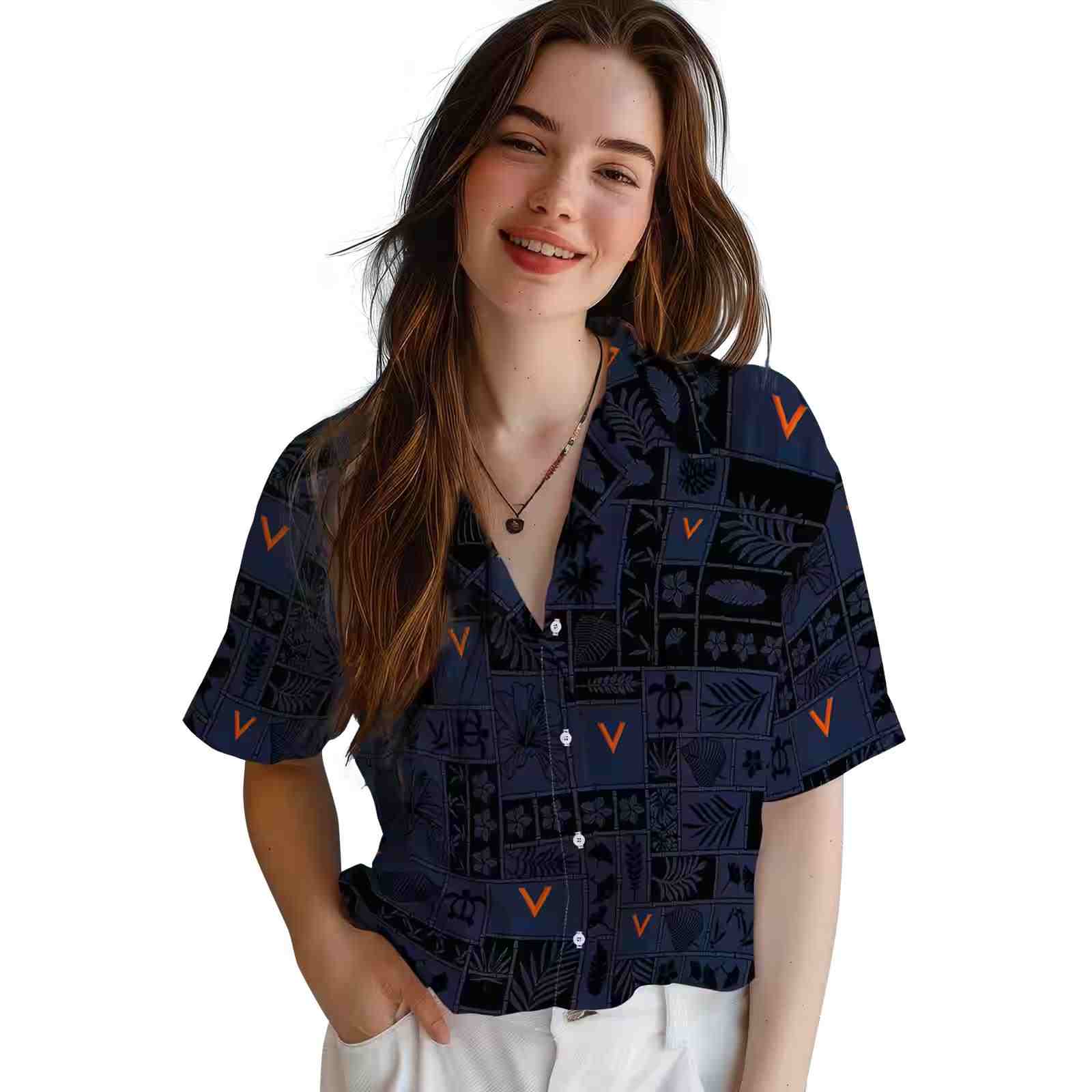 virginia cavaliers tropical patchwork blue black hawaiian shirt latest model