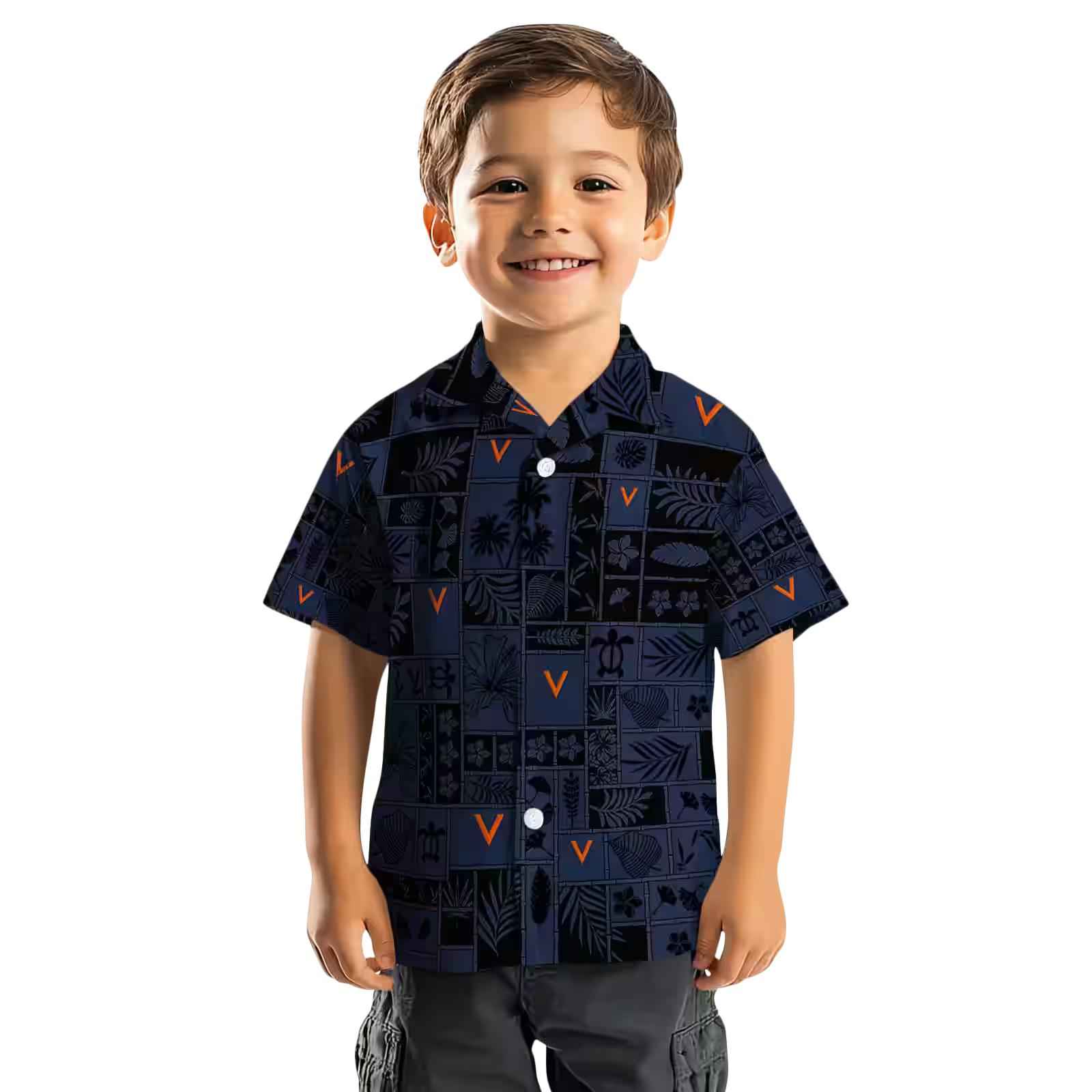 virginia cavaliers tropical patchwork blue black hawaiian shirt top rated