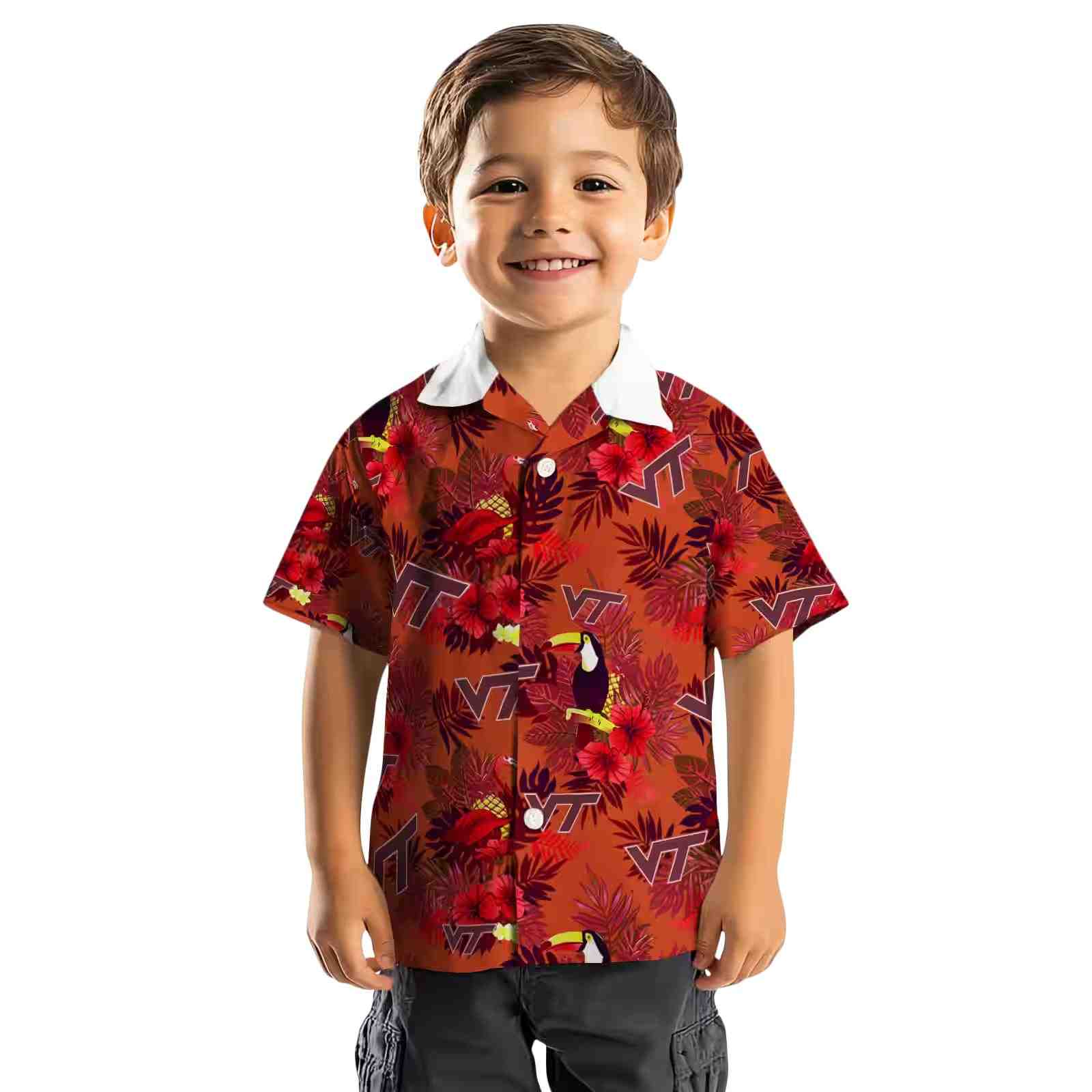 virginia tech hokies floral toucan maroon red hawaiian shirt top rated