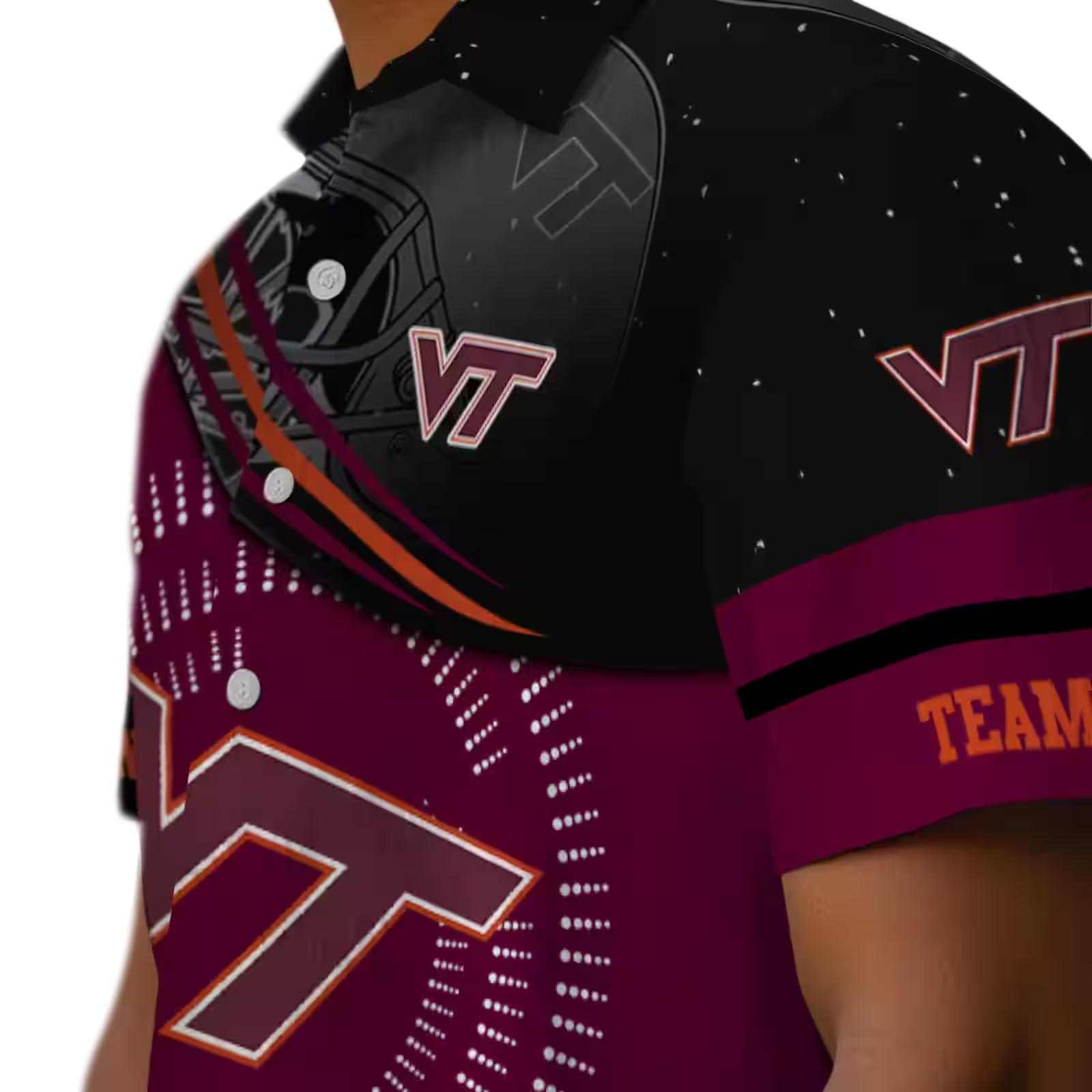 virginia tech hokies football wave maroon black hawaiian shirt trendy