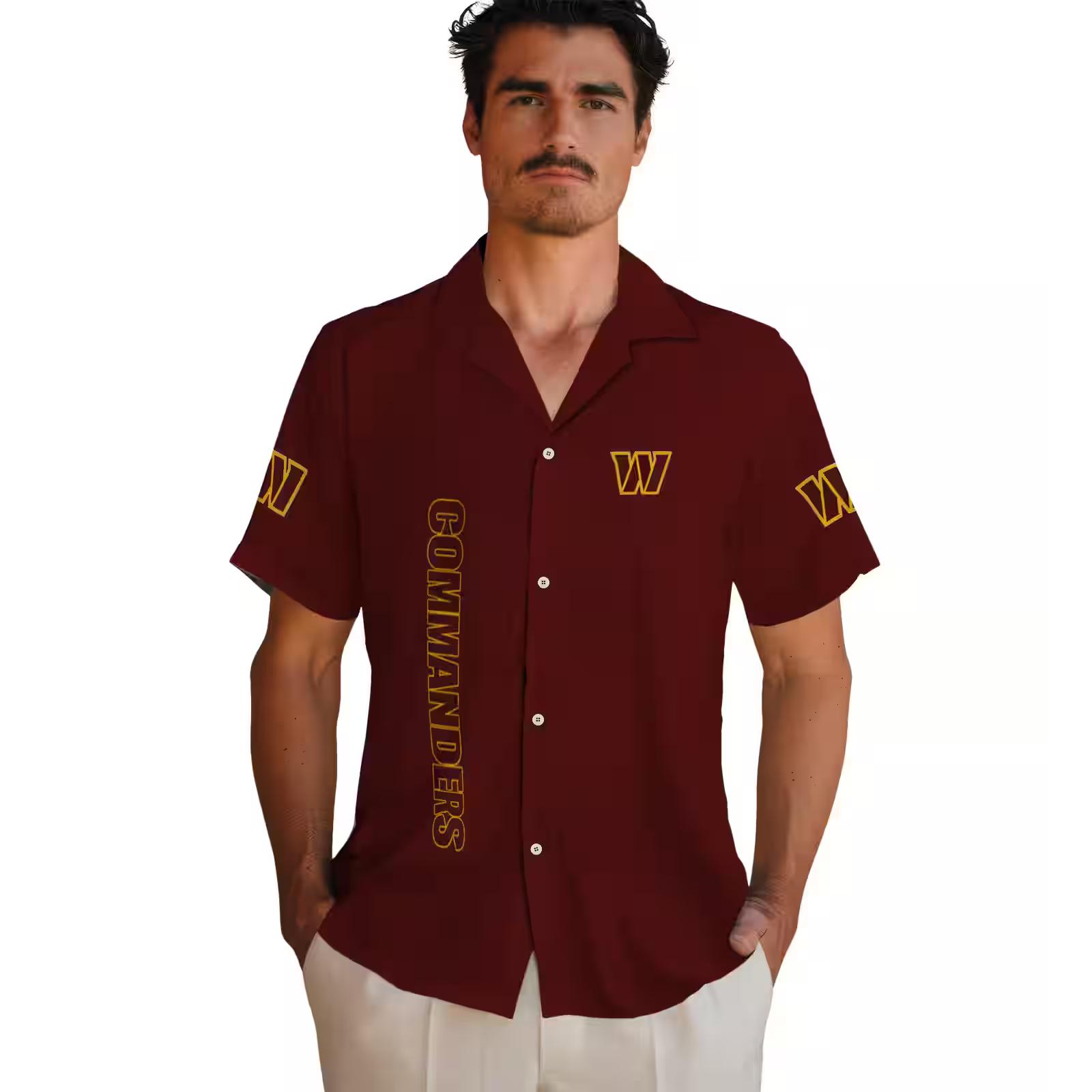 washington commanders stuart minion burgundy hawaiian shirt fashion forward