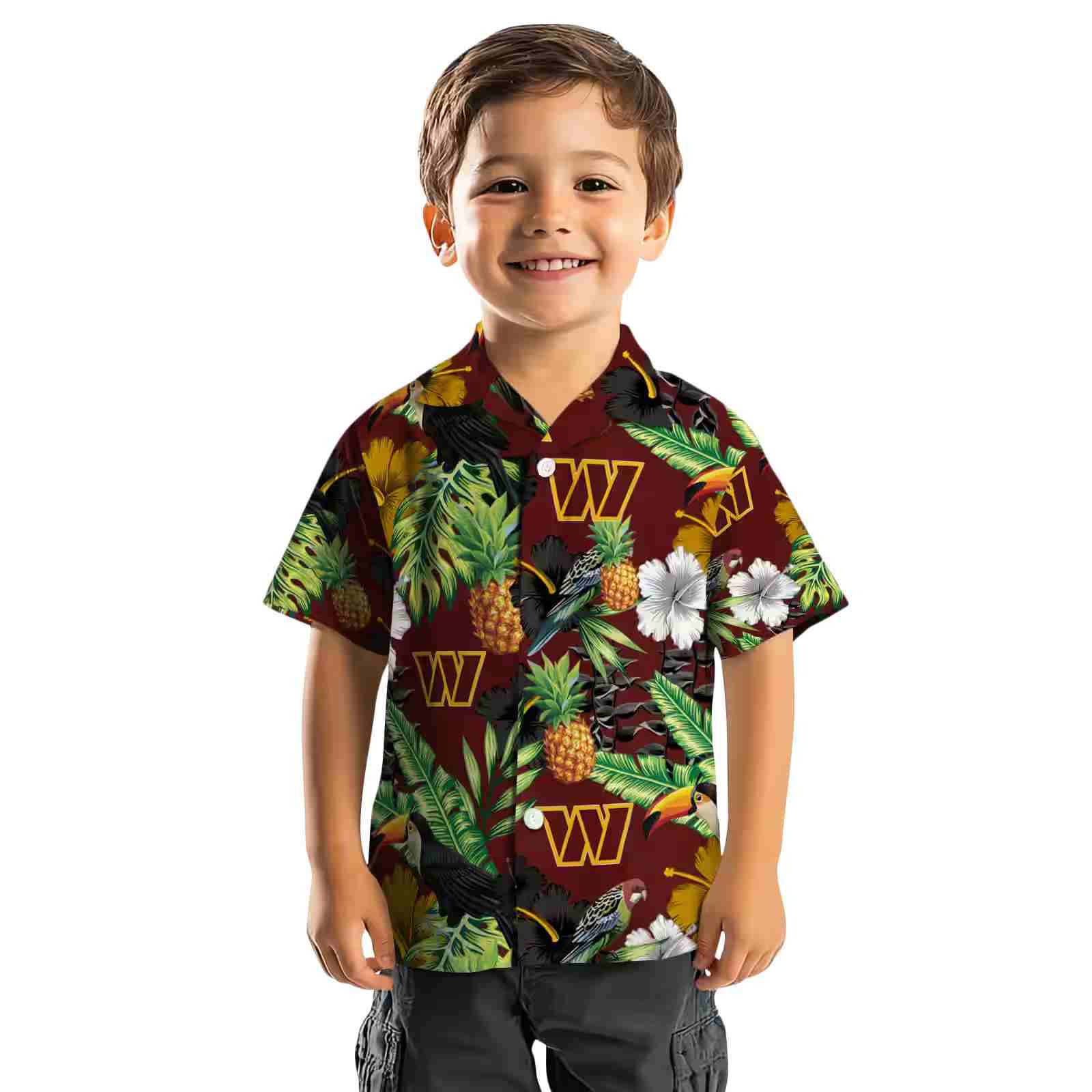 washington commanders toucan hibiscus pineapple burgundy green hawaiian shirt top rated