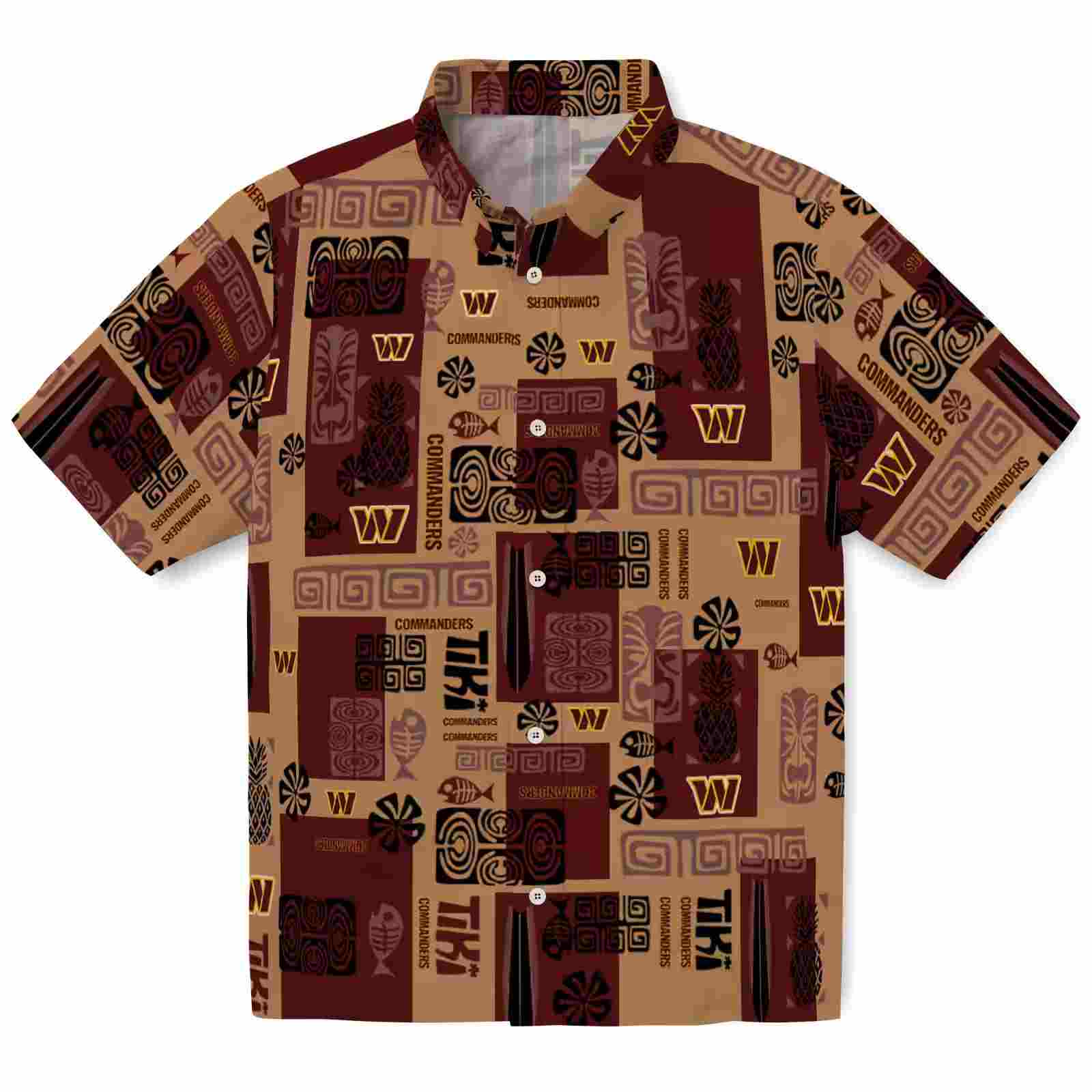 Washington Commanders Tribal Symbols Burgundy Hawaiian Shirt