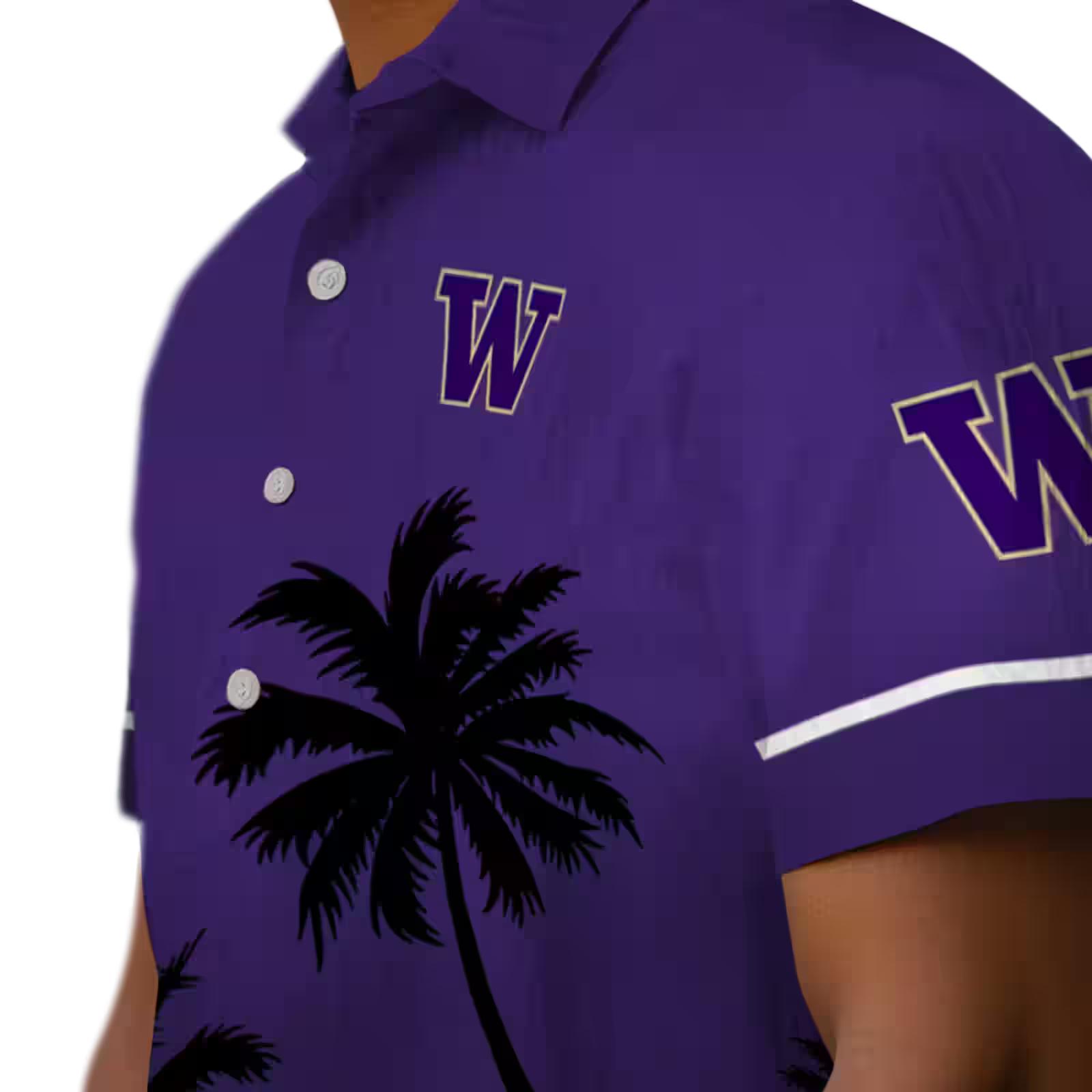 washington huskies beach sunset purple black hawaiian shirt trendy