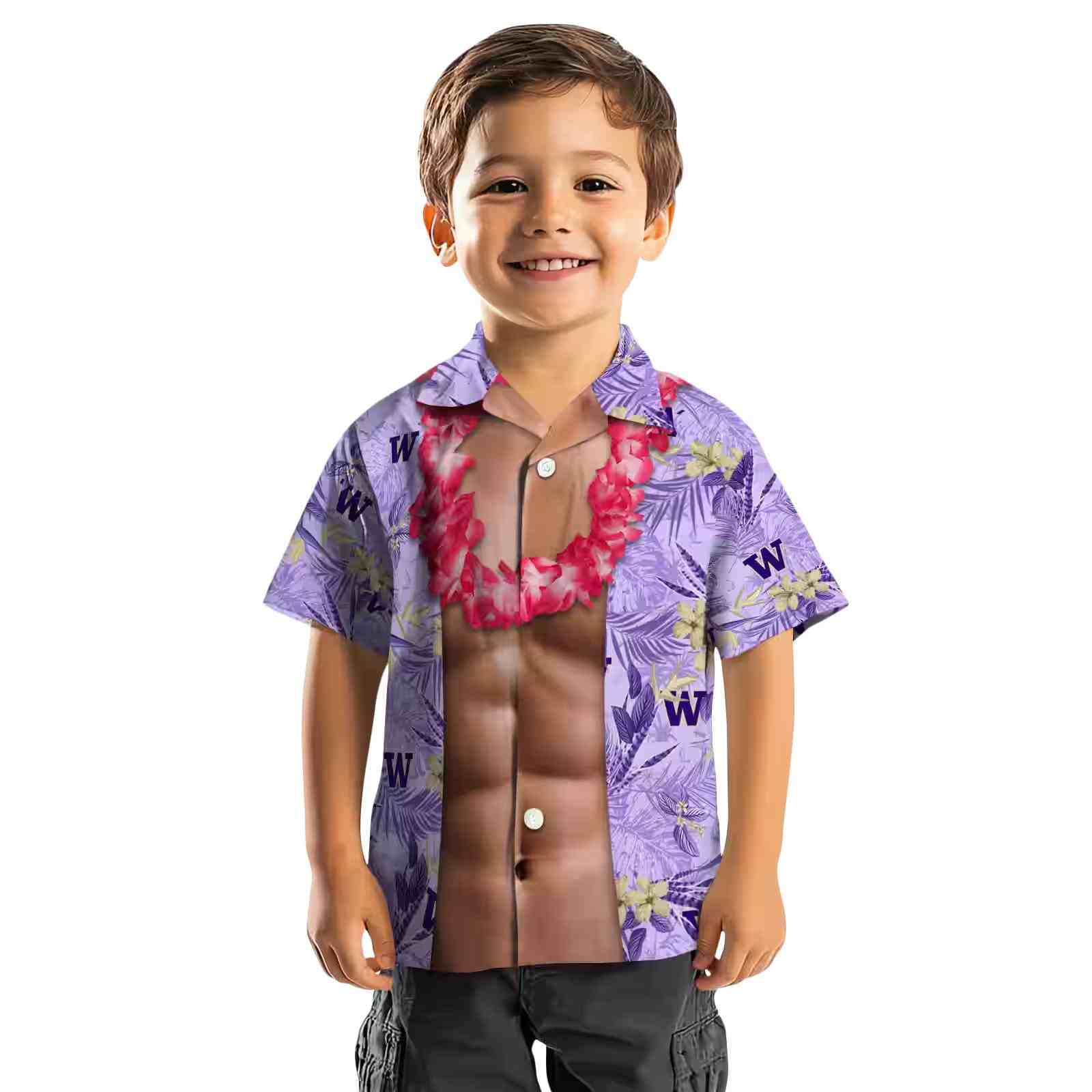 washington huskies chest illusion purple hawaiian shirt top rated