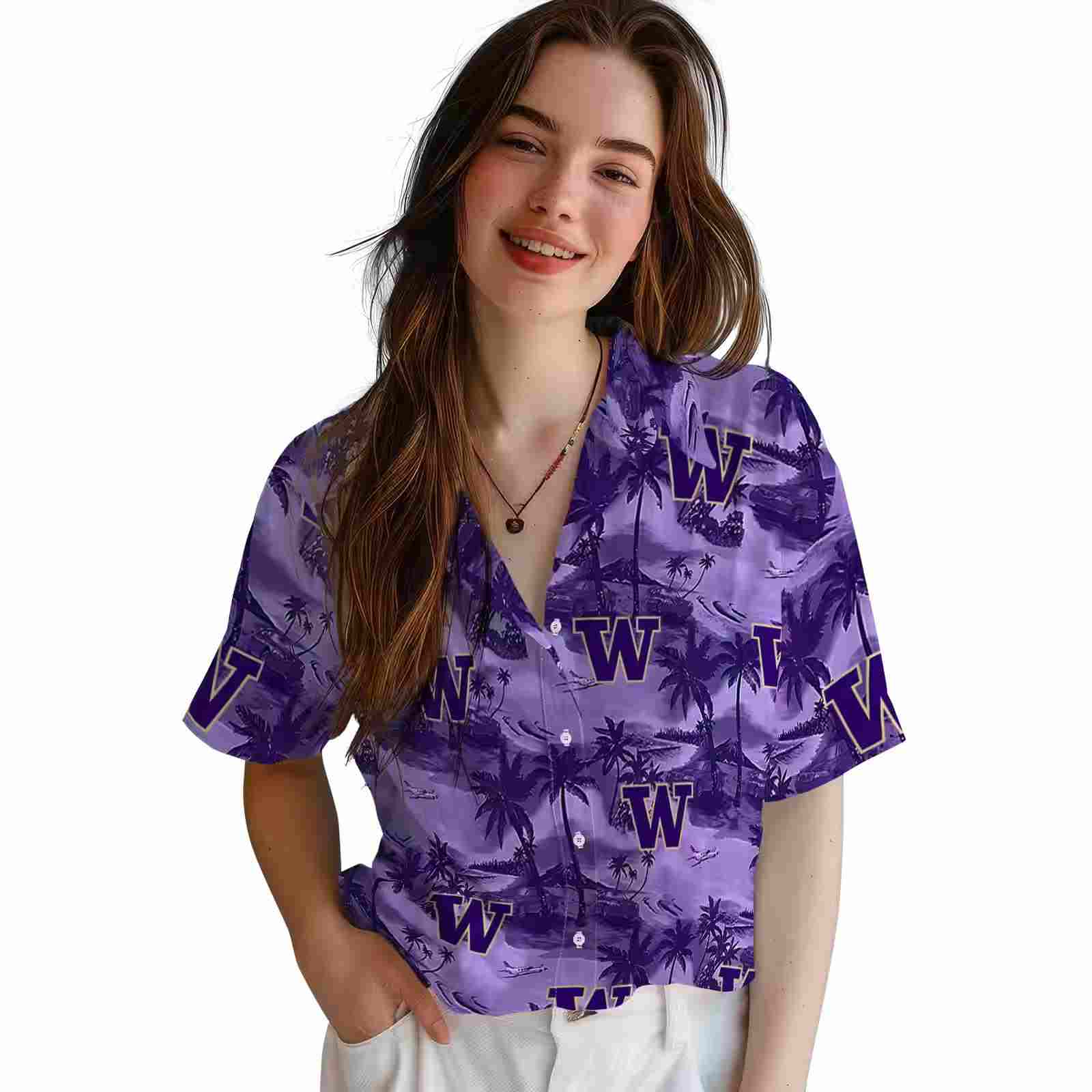 washington huskies coastal palms purple hawaiian shirt latest model