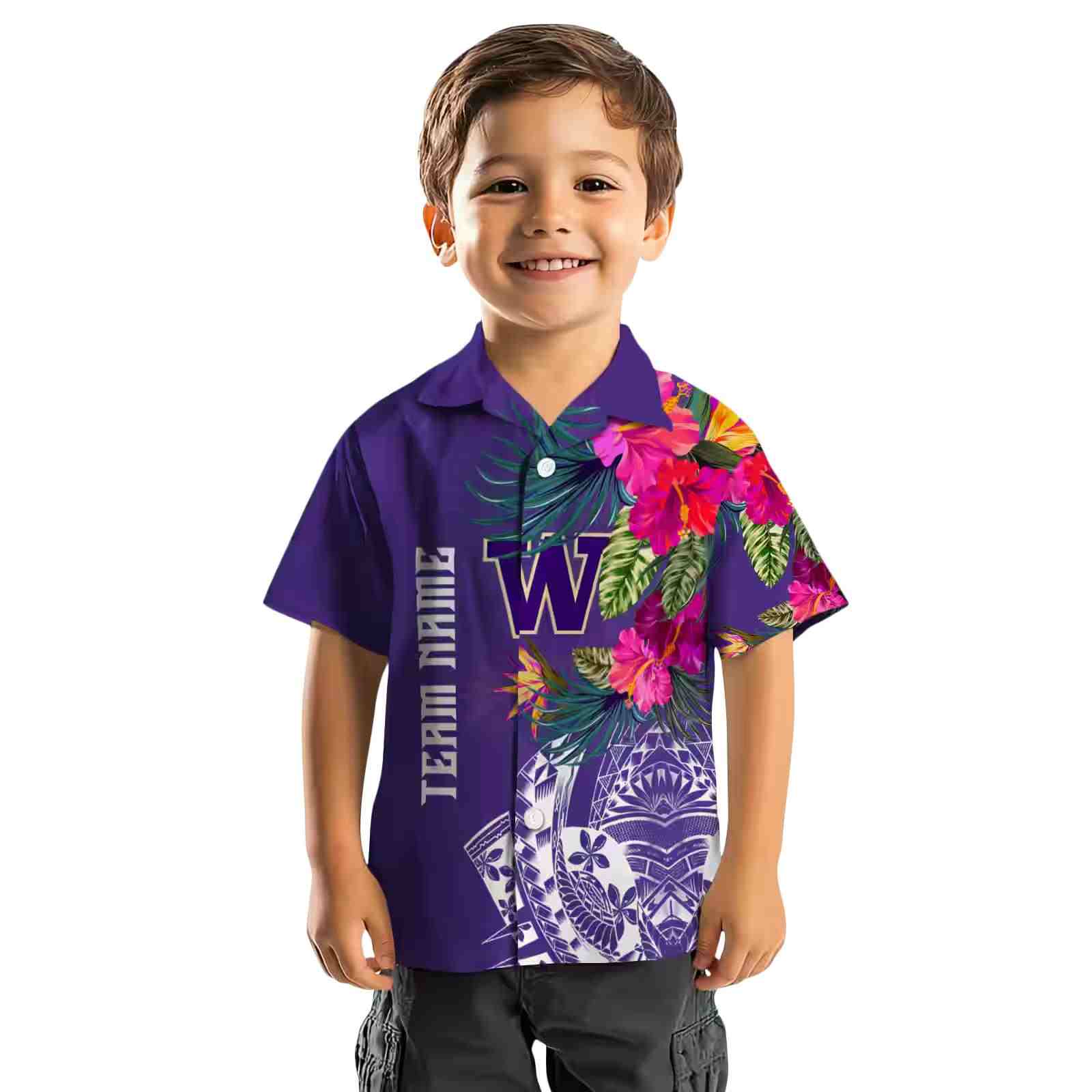 washington huskies floral polynesian purple hawaiian shirt top rated