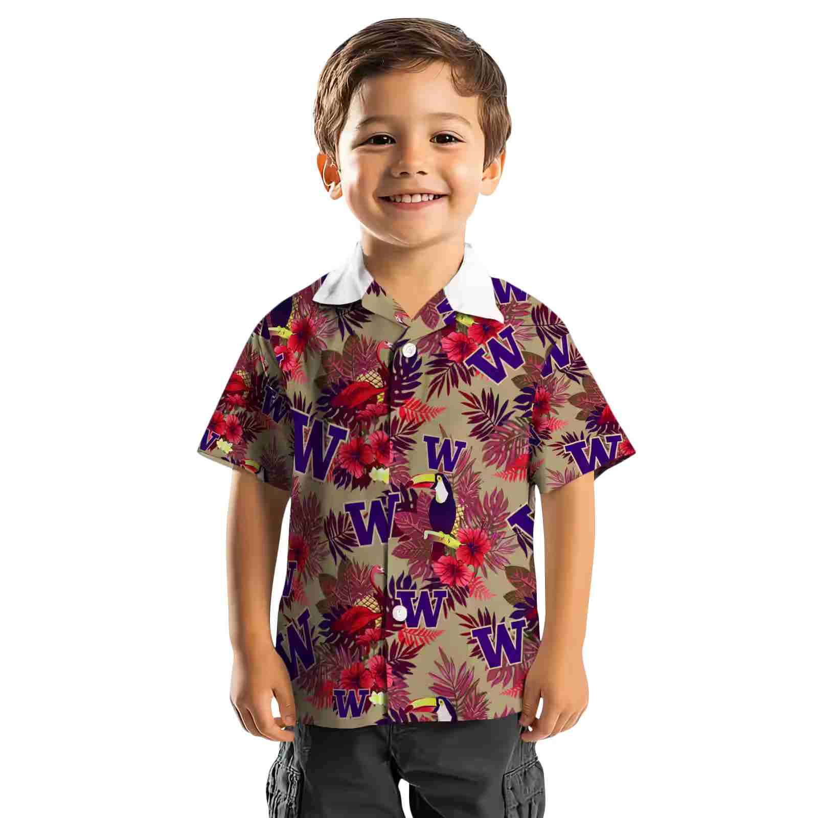 washington huskies floral toucan purple red hawaiian shirt top rated