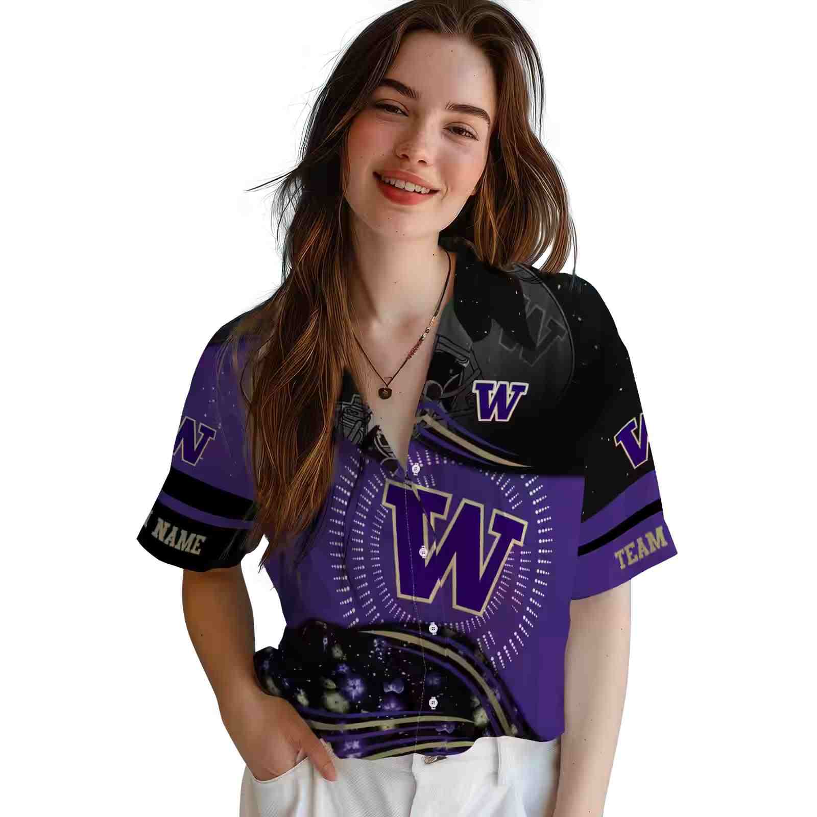 washington huskies football wave purple black hawaiian shirt latest model