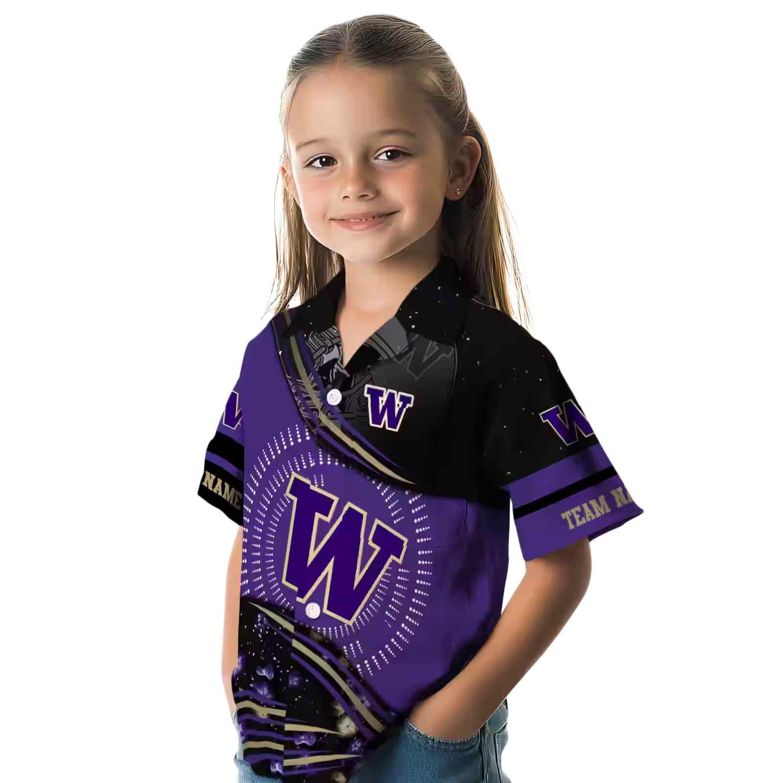 washington huskies football wave purple black hawaiian shirt premium grade