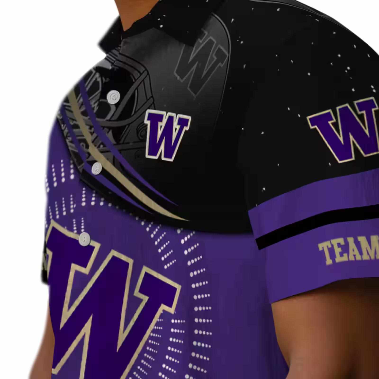 washington huskies football wave purple black hawaiian shirt trendy