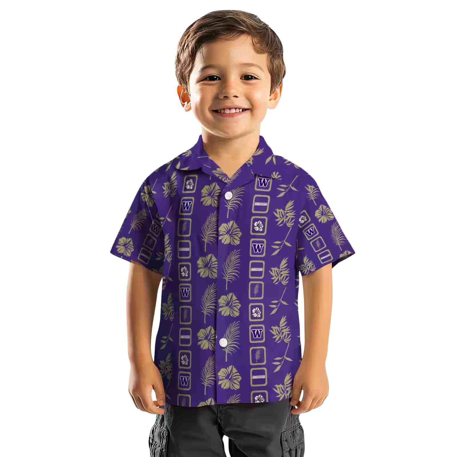 washington huskies framed floral purple hawaiian shirt top rated