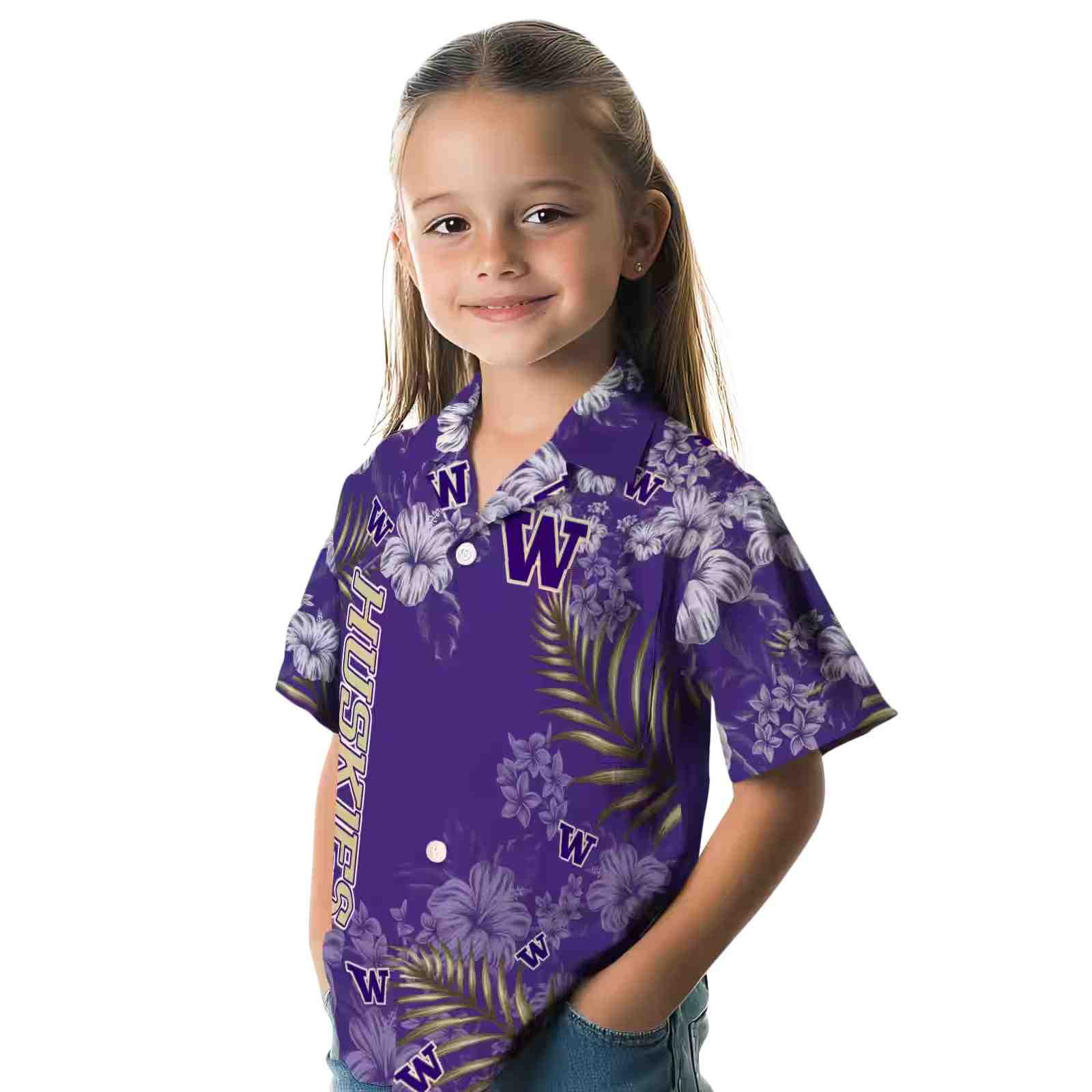 washington huskies hibiscus print purple hawaiian shirt premium grade