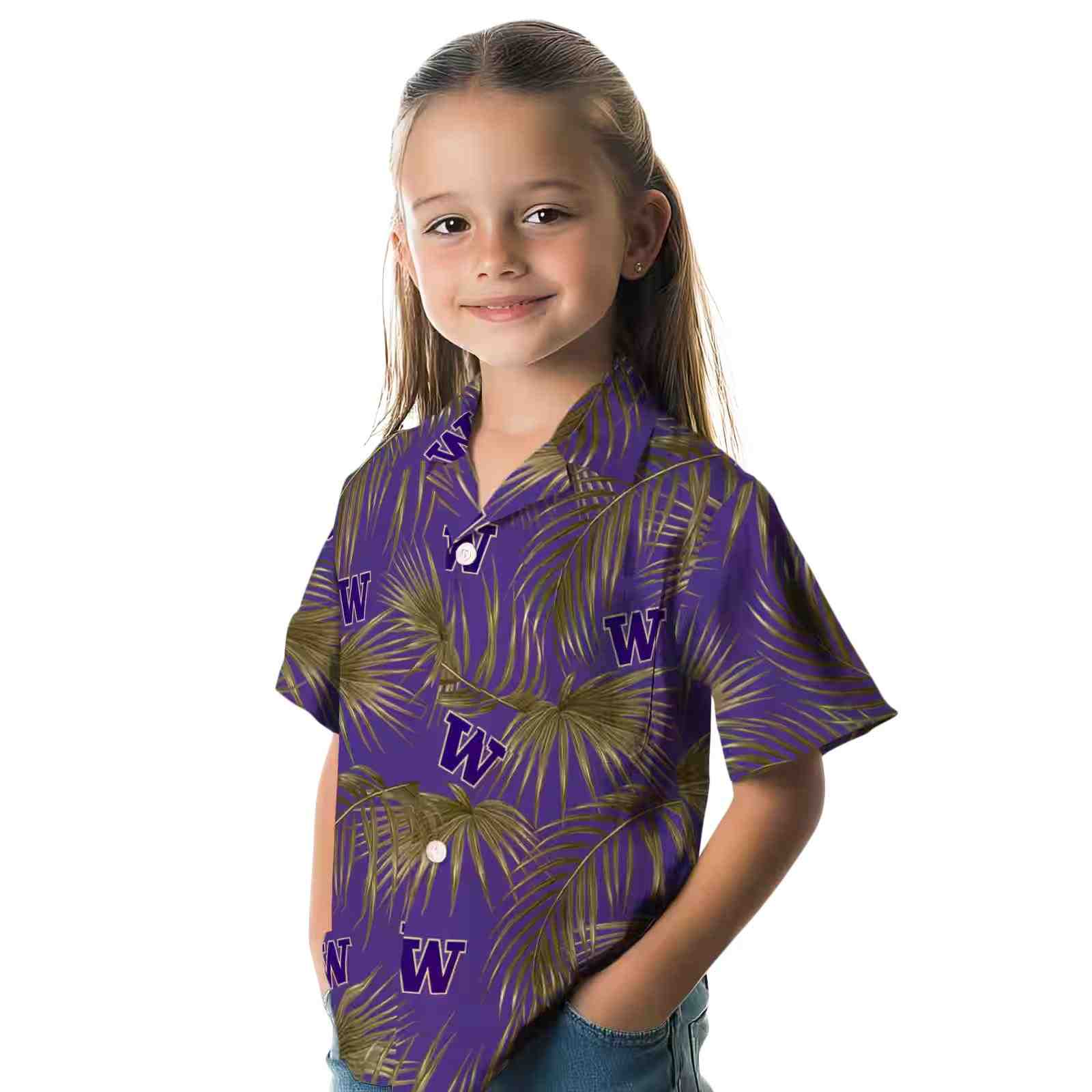 washington huskies leafy palms purple hawaiian shirt premium grade