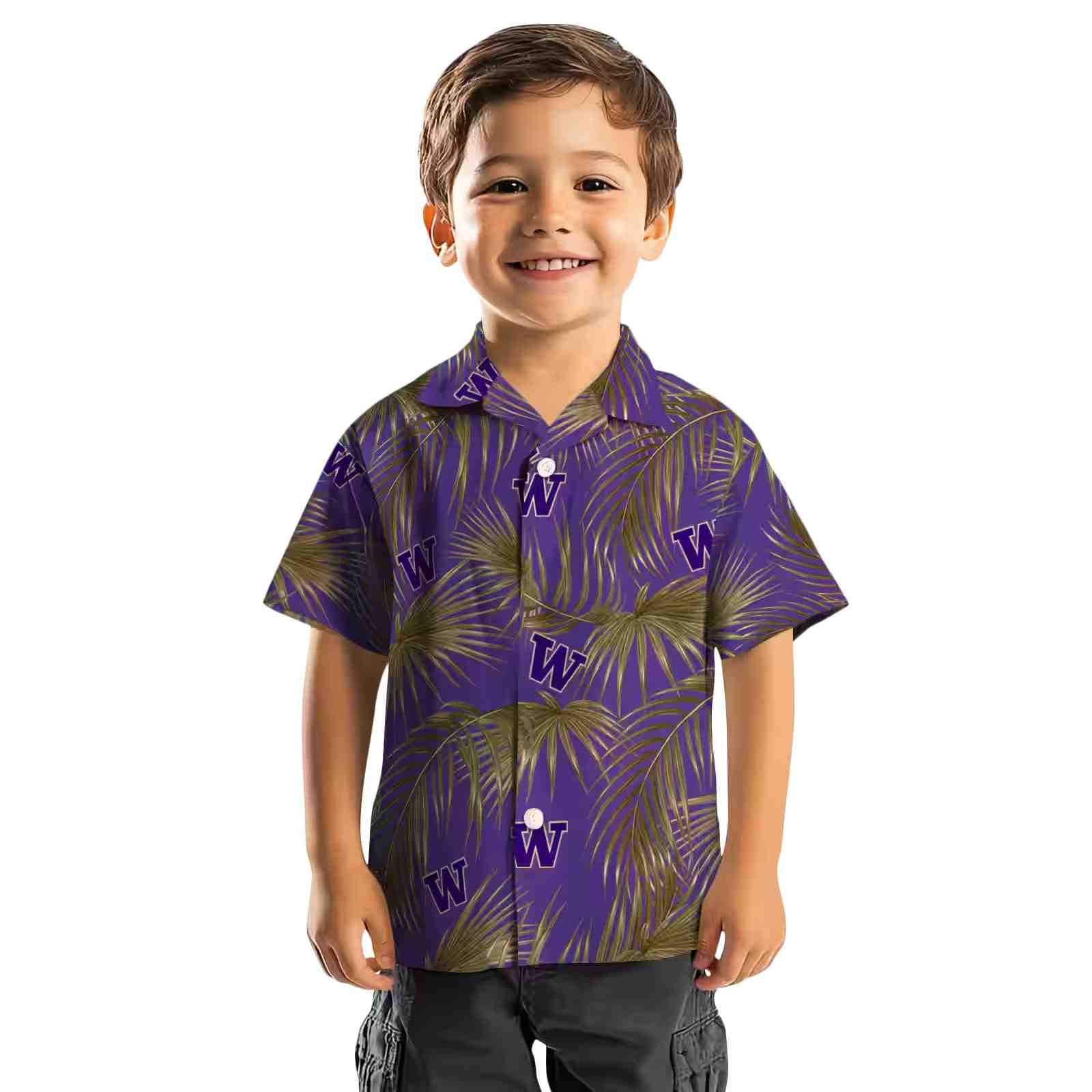 washington huskies leafy palms purple hawaiian shirt top rated